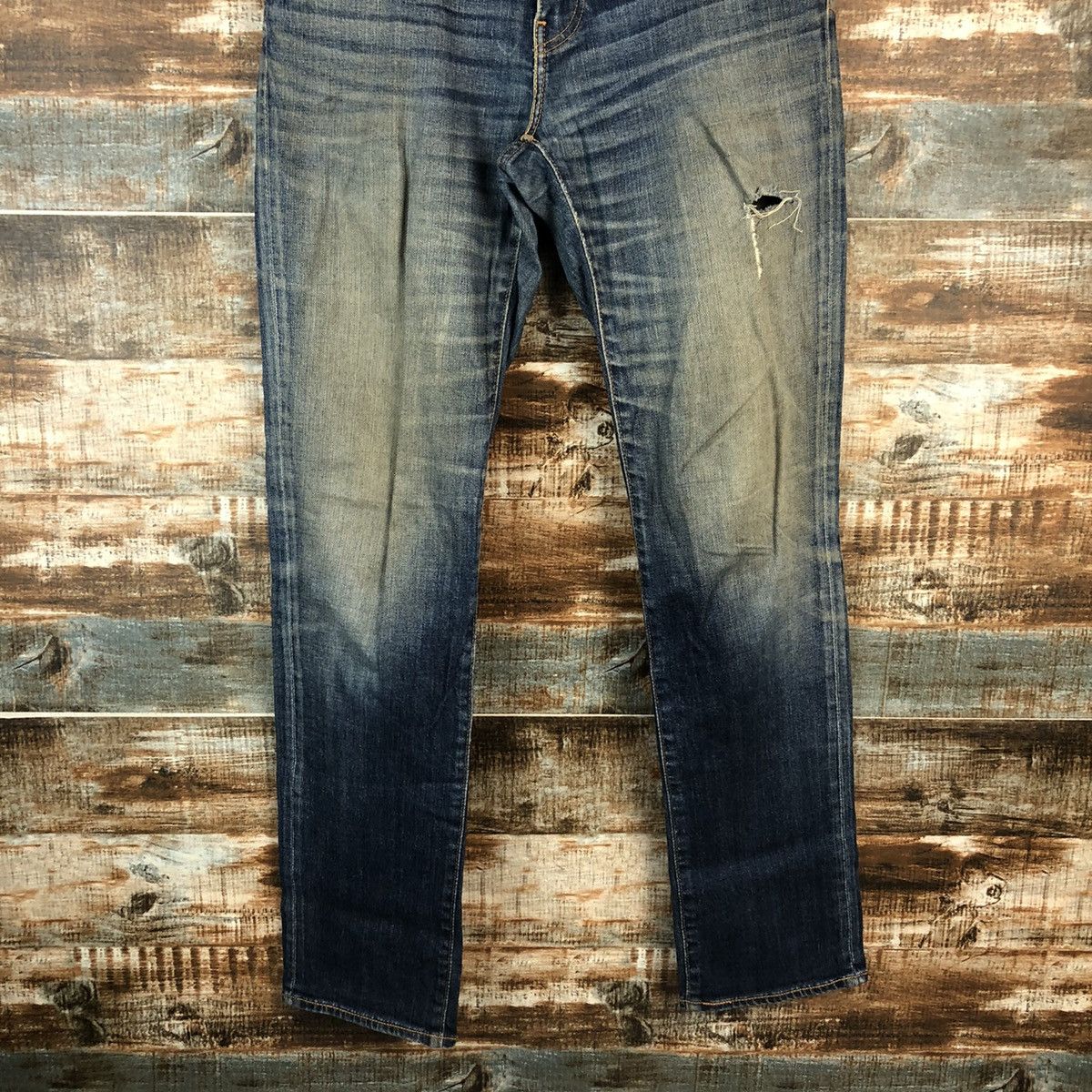 Levi's × Vintage DL 551 Levis Blue Distressed Denim Pants #C191 Size US 31 - 3 Thumbnail