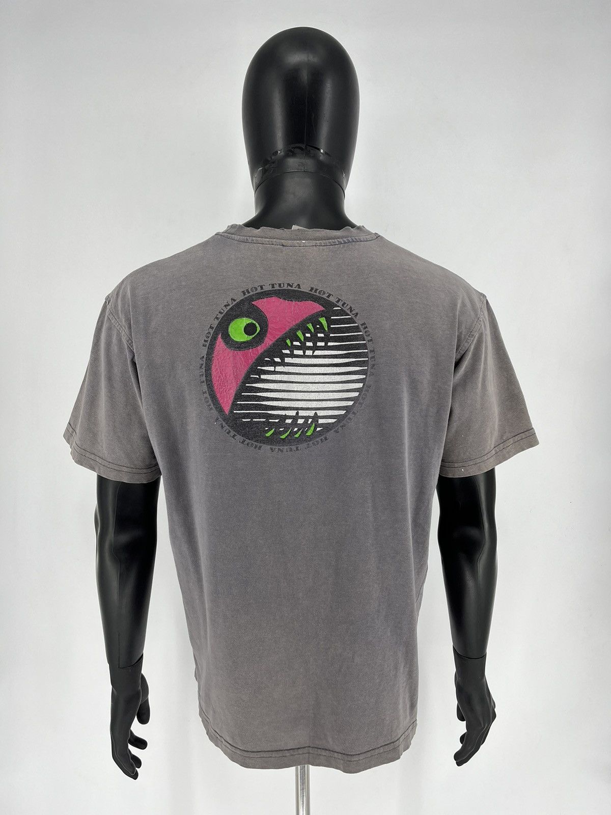 Hot Tuna Vintage 90s Hot Tuna USA Surfboarding Grey Faded TShirt Size US S / EU 44-46 / 1 - 11 Thumbnail