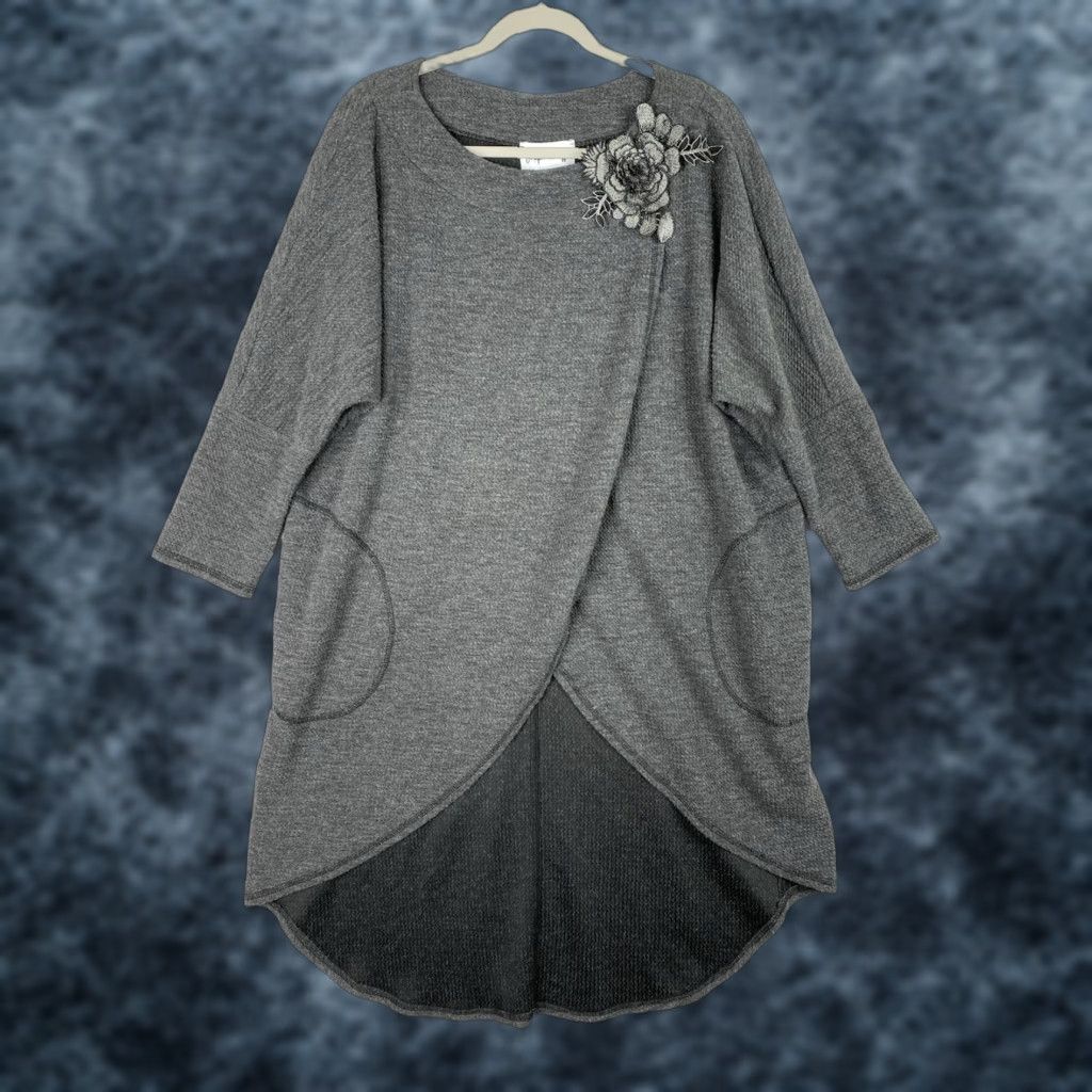 Joseph Ribkoff Joseph Ribkoff Sweater Womens 12 Gray Tunic Dolman Sleeve Knit Round Neck Casual Workwear Daywear Vintage: No Size XL / US 12-14 / IT 48-50 - 1 Thumbnail