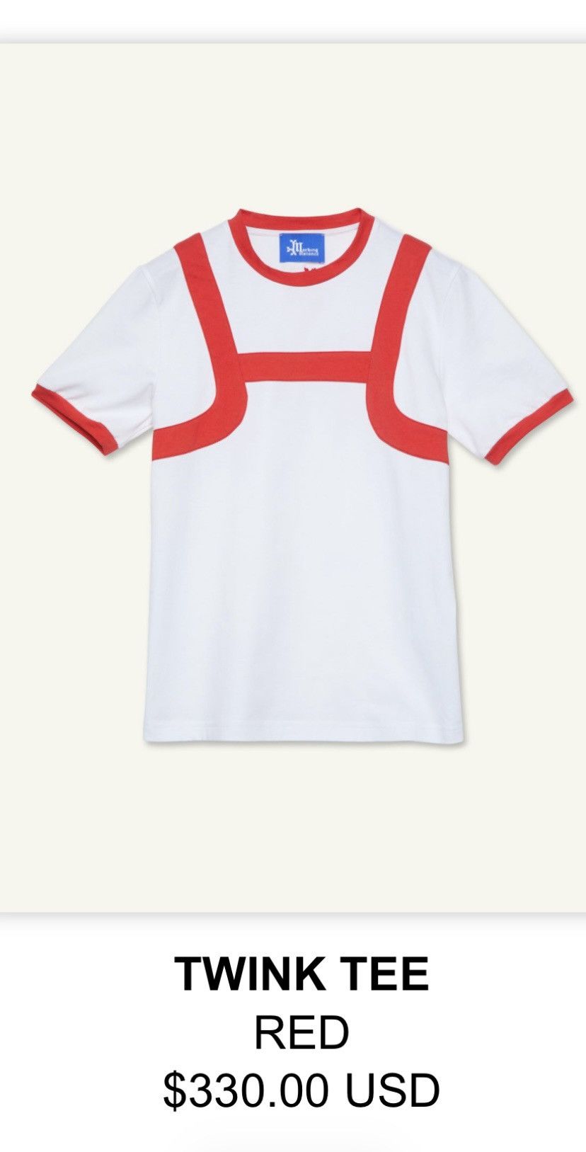 Marking Distance MARKING DISTANCE “TWINK” HARNESS T-SHIRT WHITE & RED Size US XL / EU 56 / 4 - 8 Thumbnail