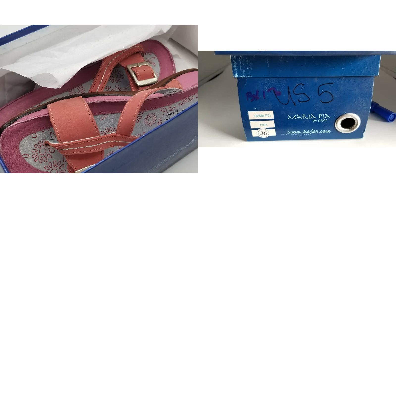 Pajar Pajar Maria Pia Pink Leather Sandals Roma-P01 US 5 EUR 37 Slip-On Womens Sandal Spring Summer Leather Pink Size US 5 / IT 35 - 8 Thumbnail