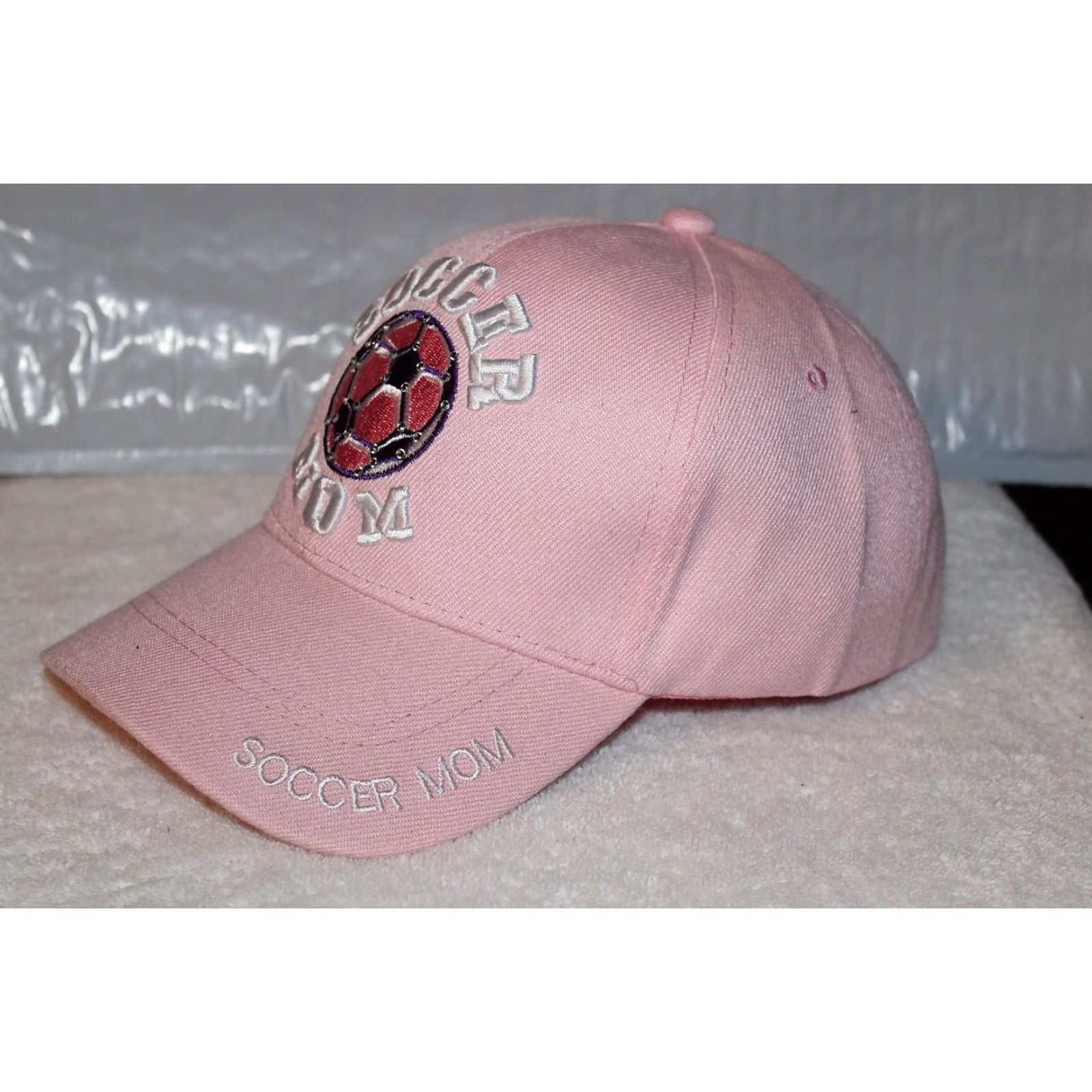 Vintage CALI SOCCER MOM Baseball Cap Adjustable Pink Novelty Womens Size ONE SIZE - 2 Thumbnail