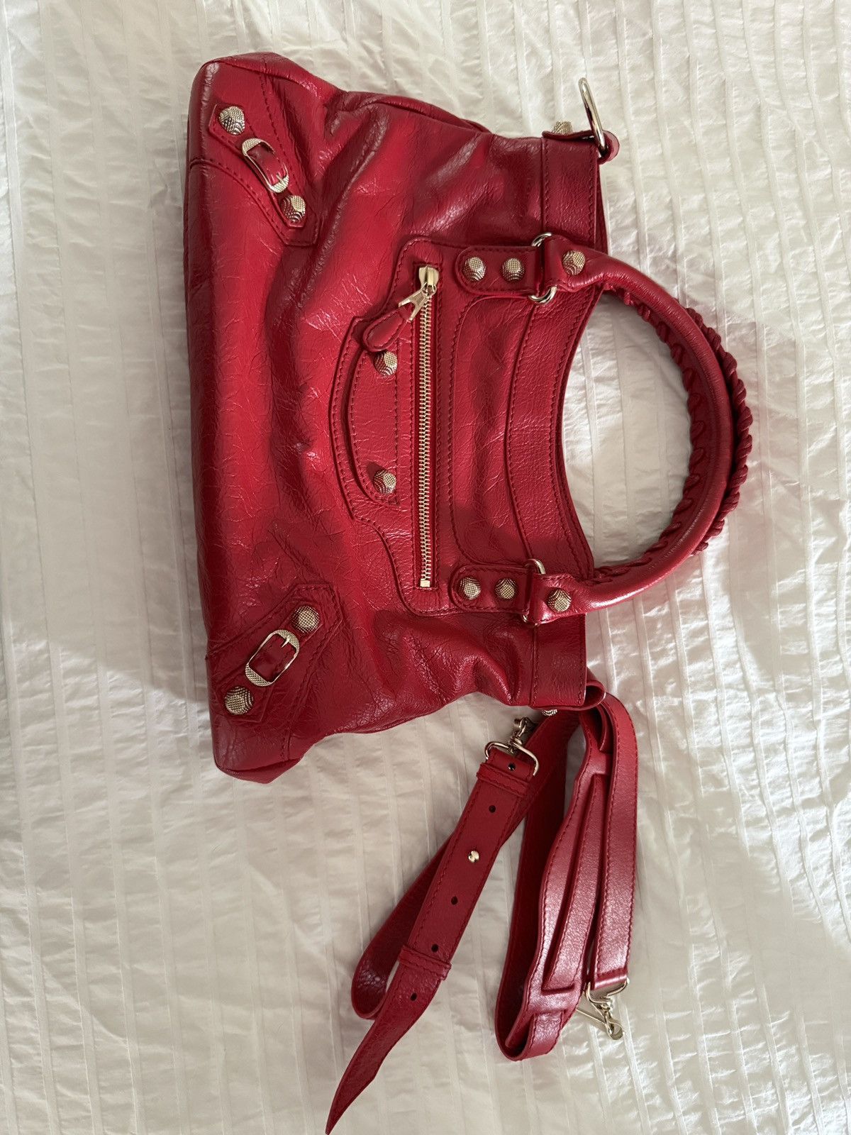 Balenciaga Balenciaga Classic City Bag - Red Leather Size ONE SIZE - 3 Thumbnail
