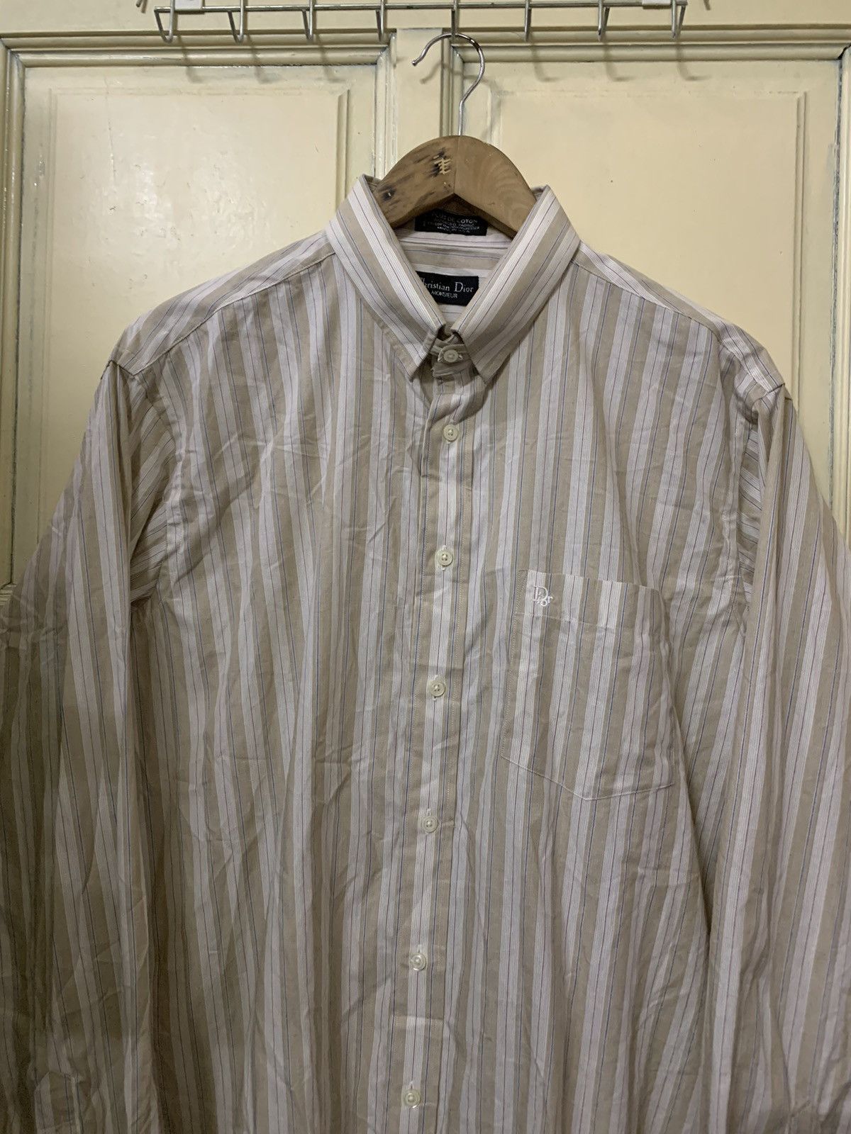 Christian Dior Monsieur 💥Vtg Christian Dior Monsieur Stripe Button Shirt Size US XL / EU 56 / 4 - 3 Thumbnail