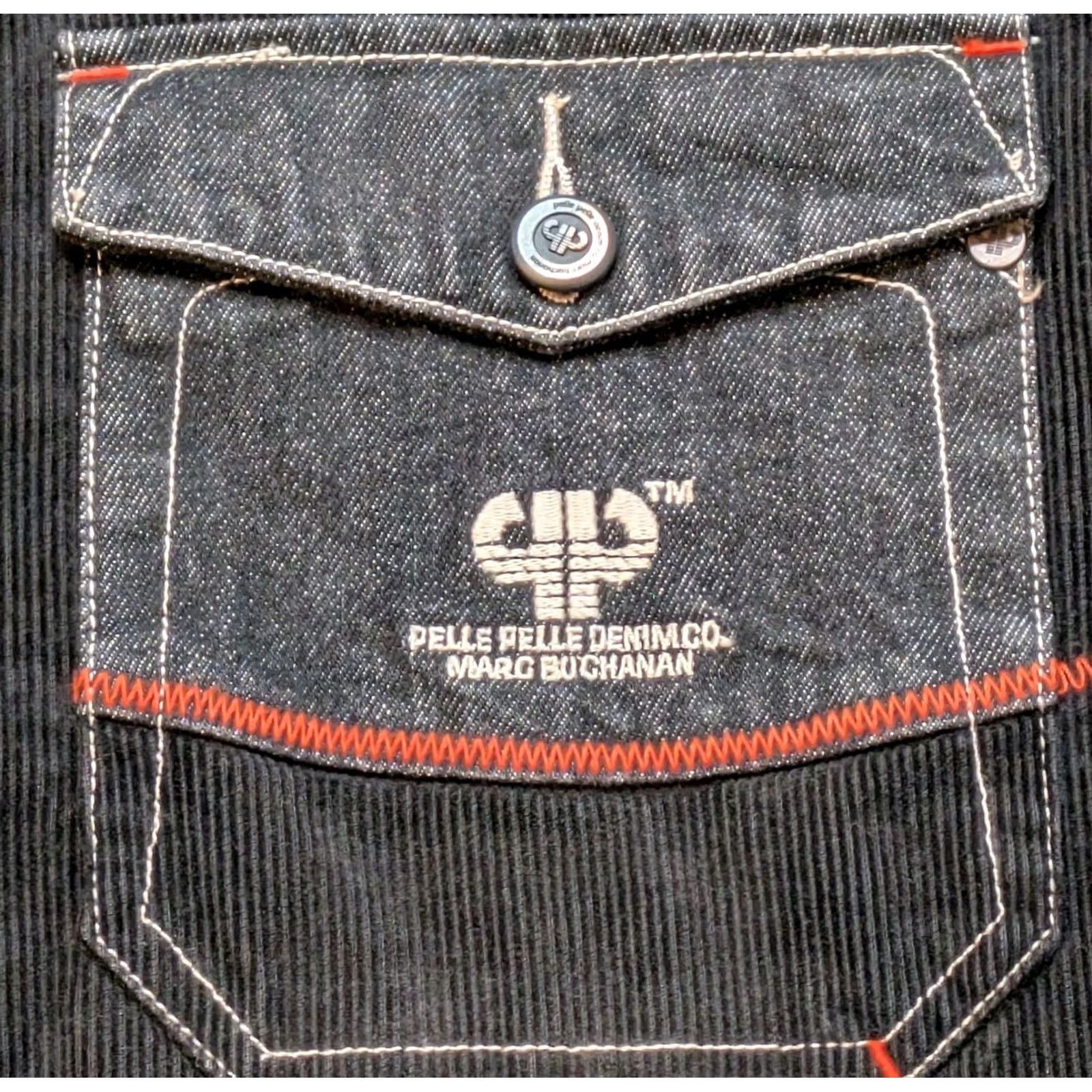 Pelle Pelle VINTAGE Pelle Pelle Marc Buchanan Jacket Denim Corduroy Streetwear XL Black 90s Mens Size US XL / EU 56 / 4 - 3 Thumbnail