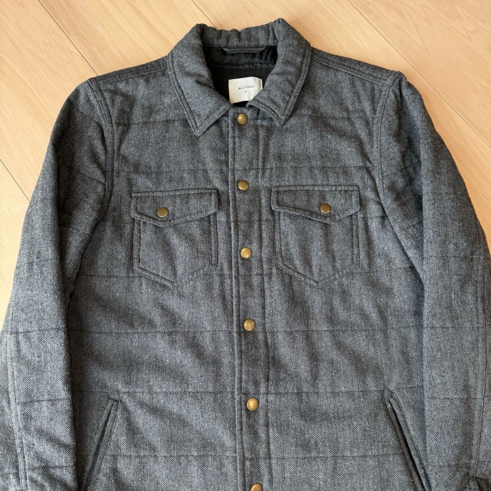 Billy Reid Billy Reid Shirt Jacket Small Gray Black Herringbone LS Size US S / EU 44-46 / 1 - 2 Thumbnail