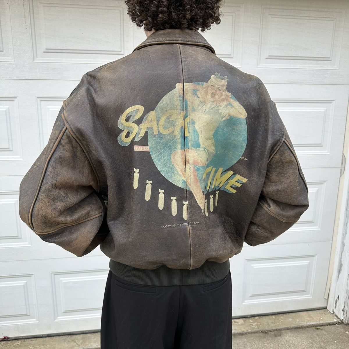 Blouson Avirex Type A2 En Cuir Marron - Taille 2XL, Style Militaire Vintage, Occasion Très Bon état