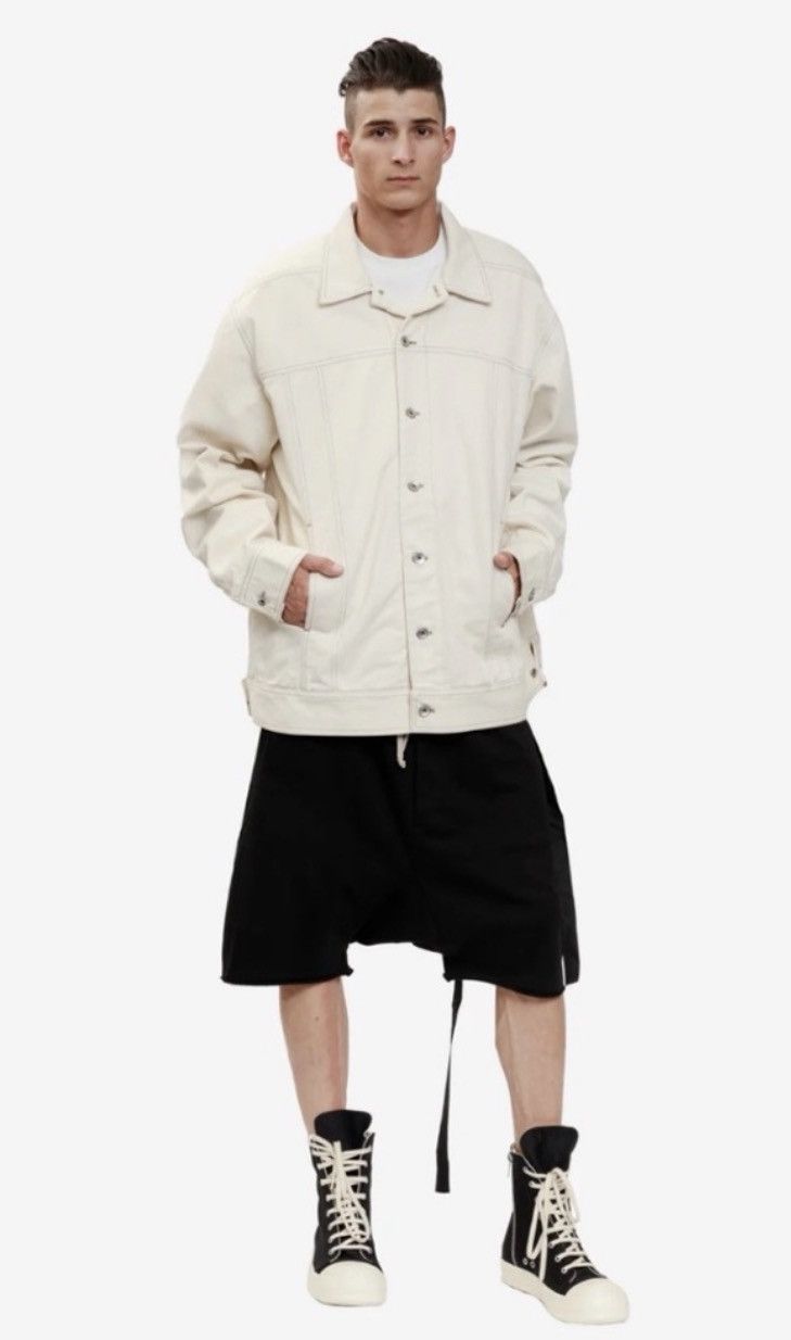 Rick Owens Drkshdw Rick Owens DRKSHDW Jumbo Worker Milk Melange Denim Jacket Size US XL / EU 56 / 4 - 13 Thumbnail