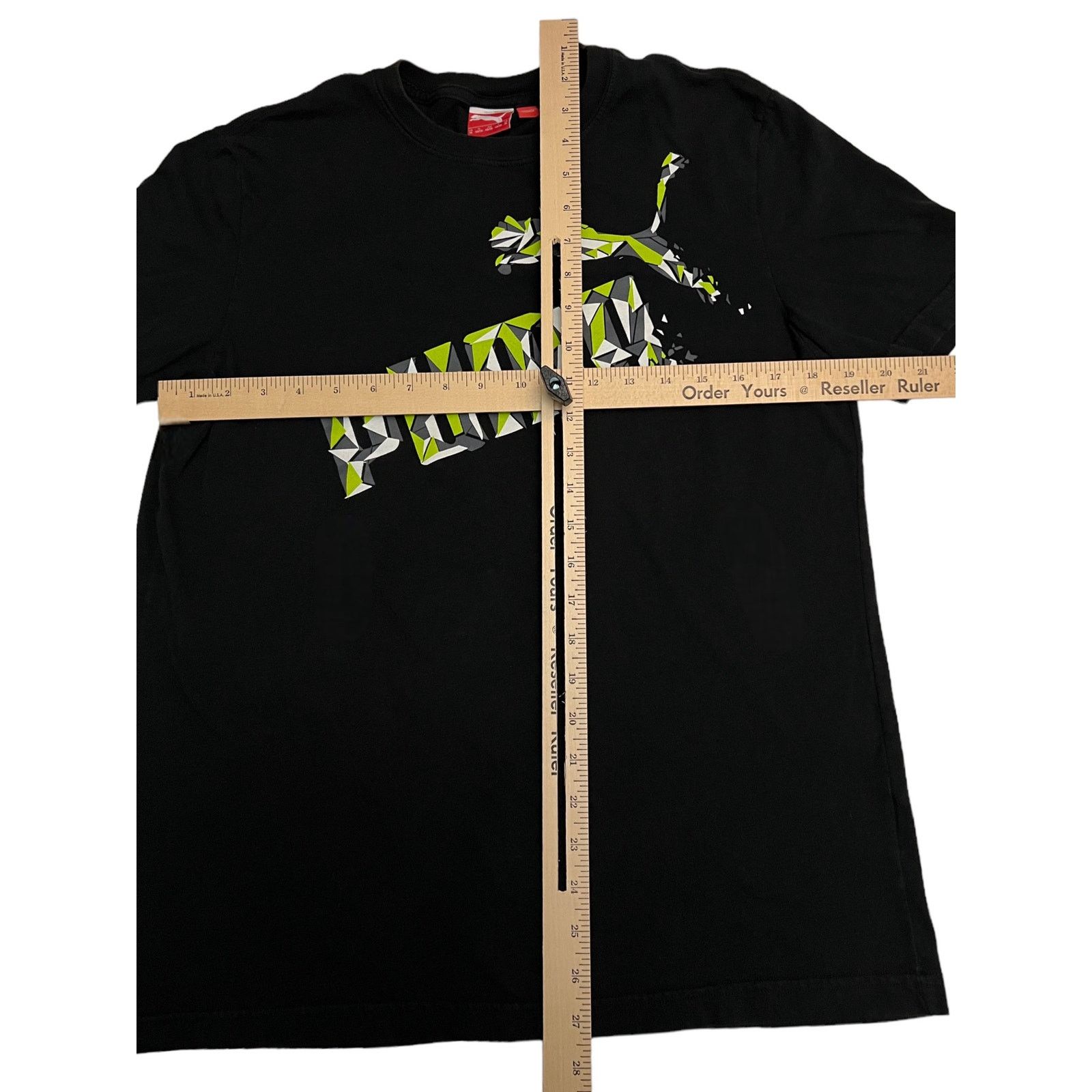Puma Puma Black Neon Green Logo Tee Shirt Sportslifestyle Tag Size US M / EU 48-50 / 2 - 7 Thumbnail