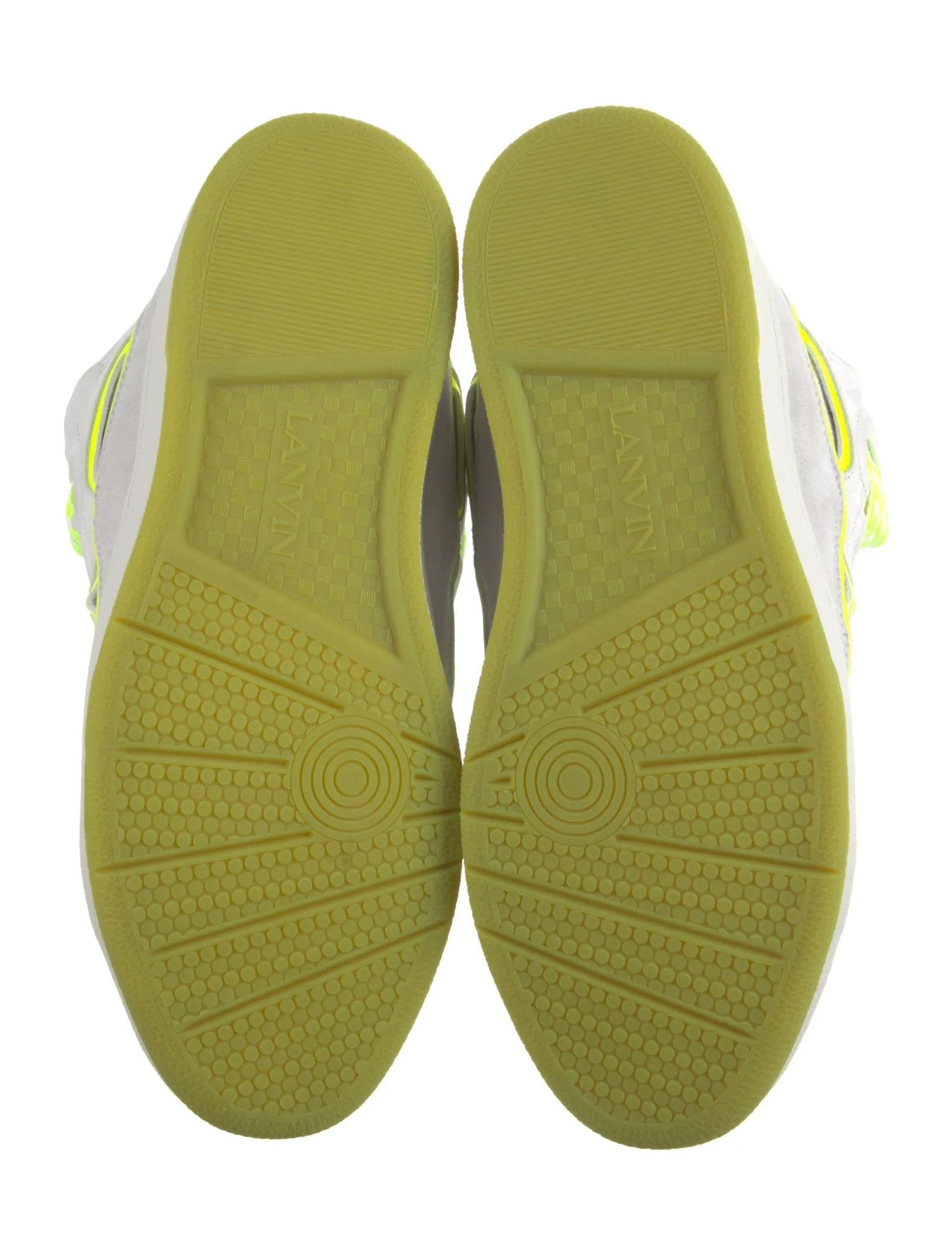 Lanvin Leather Printed Sneakers in White/Yellow Size US 8 / EU 41 - 5 Thumbnail