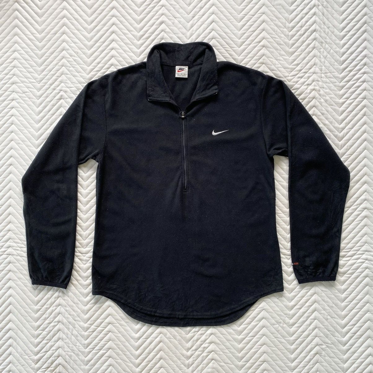 Nike Vintage 90s Nike Minimalist Fleece Pullover – Made in Taiwan Size US L / EU 52-54 / 3 - 1 Thumbnail