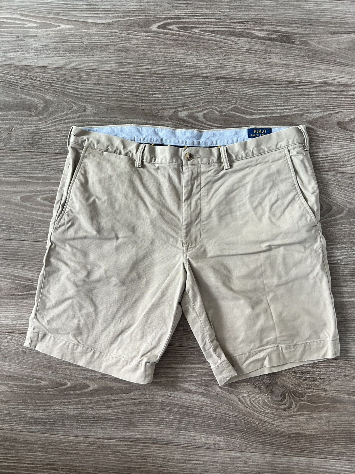 Polo Ralph Lauren × Ralph Lauren Polo Ralph Lauren Stretch Slim Fit Twill Beige Logo Shorts Size US 38 / EU 54 - 1 Thumbnail