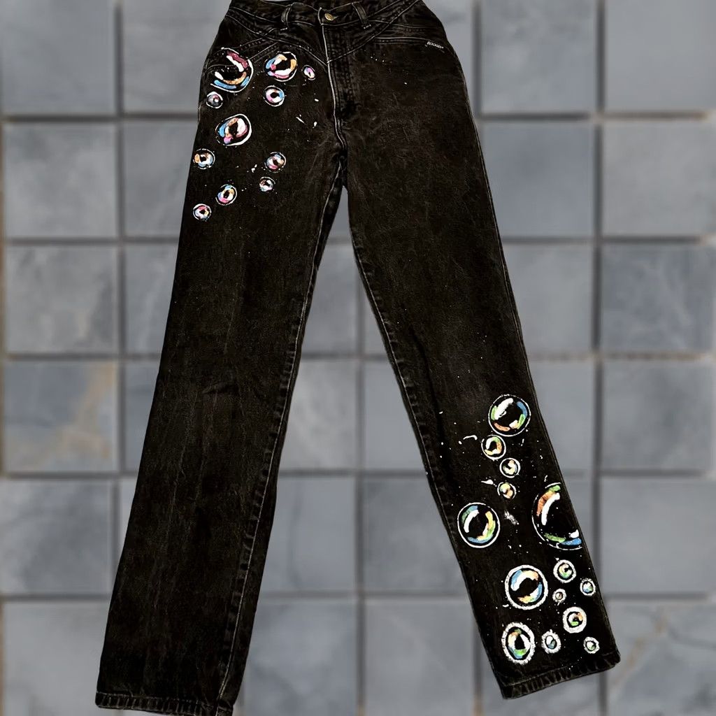 Vintage Rocky Mountain Jeans Womens 29 Black Rockies Bareback High Rise Western Mom Size 29" - 1 Thumbnail