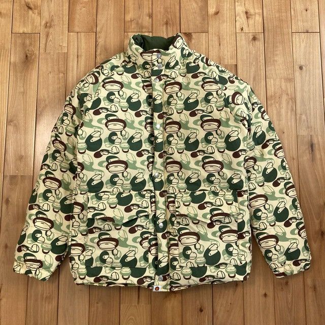 Bape 🔥Reversible🔥 BAPE Puffer Down Jacket Milo Camo a bathing ape Size US S / EU 44-46 / 1 - 2 Thumbnail