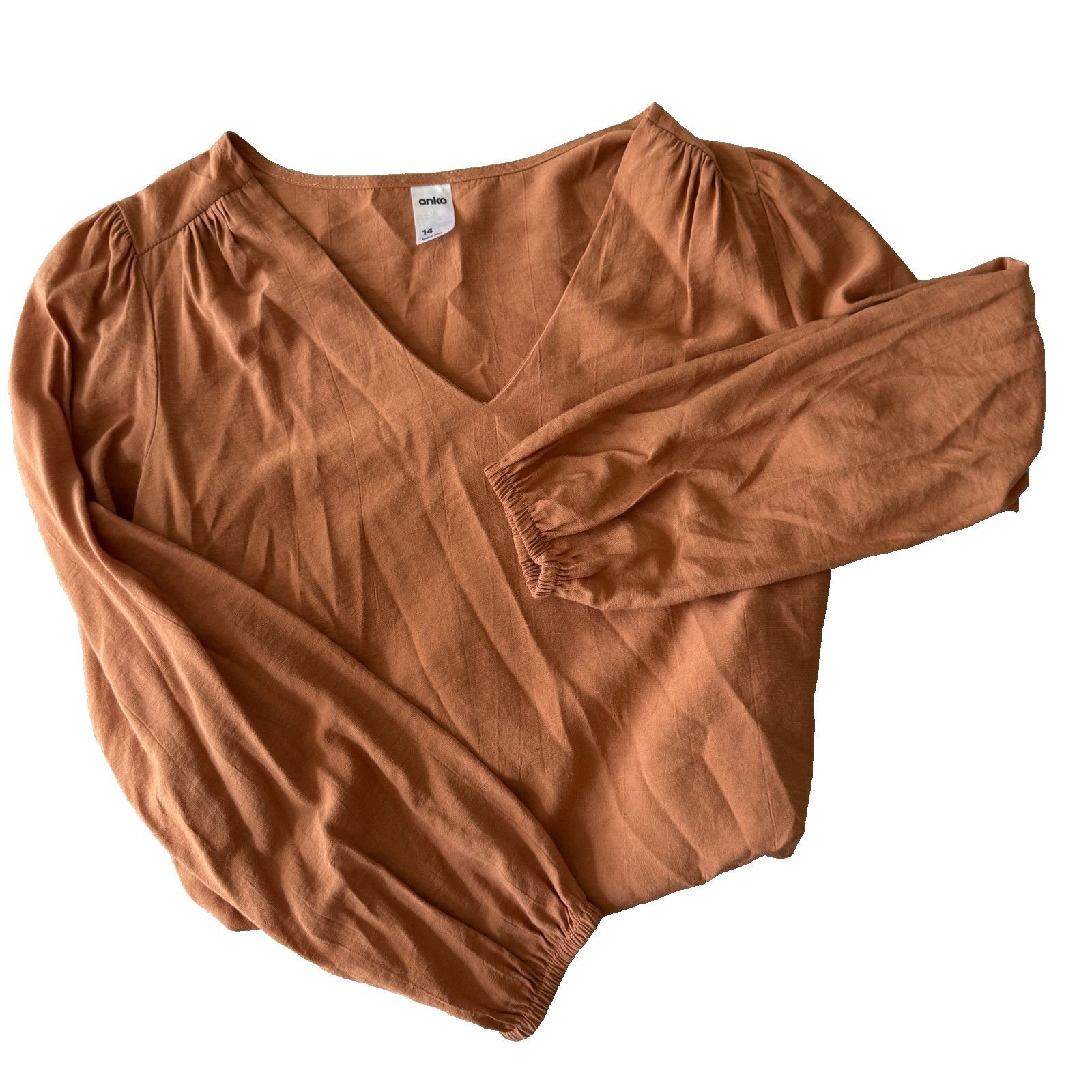 Other Anko Womens 14 Orange Tunic Blouse Long Sleeve Lightweight Size XL / US 12-14 / IT 48-50 - 5 Thumbnail
