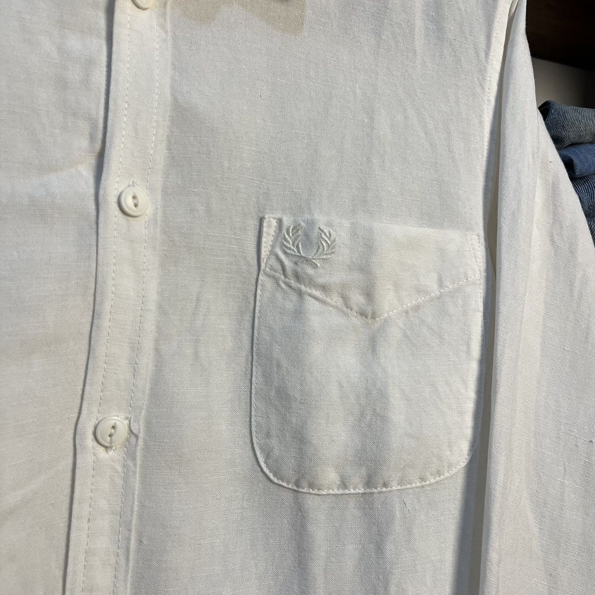 Fred Perry FRED PERRY WHITE ON WHITE BUTTON-UP SHIRT Size US L / EU 52-54 / 3 - 3 Thumbnail