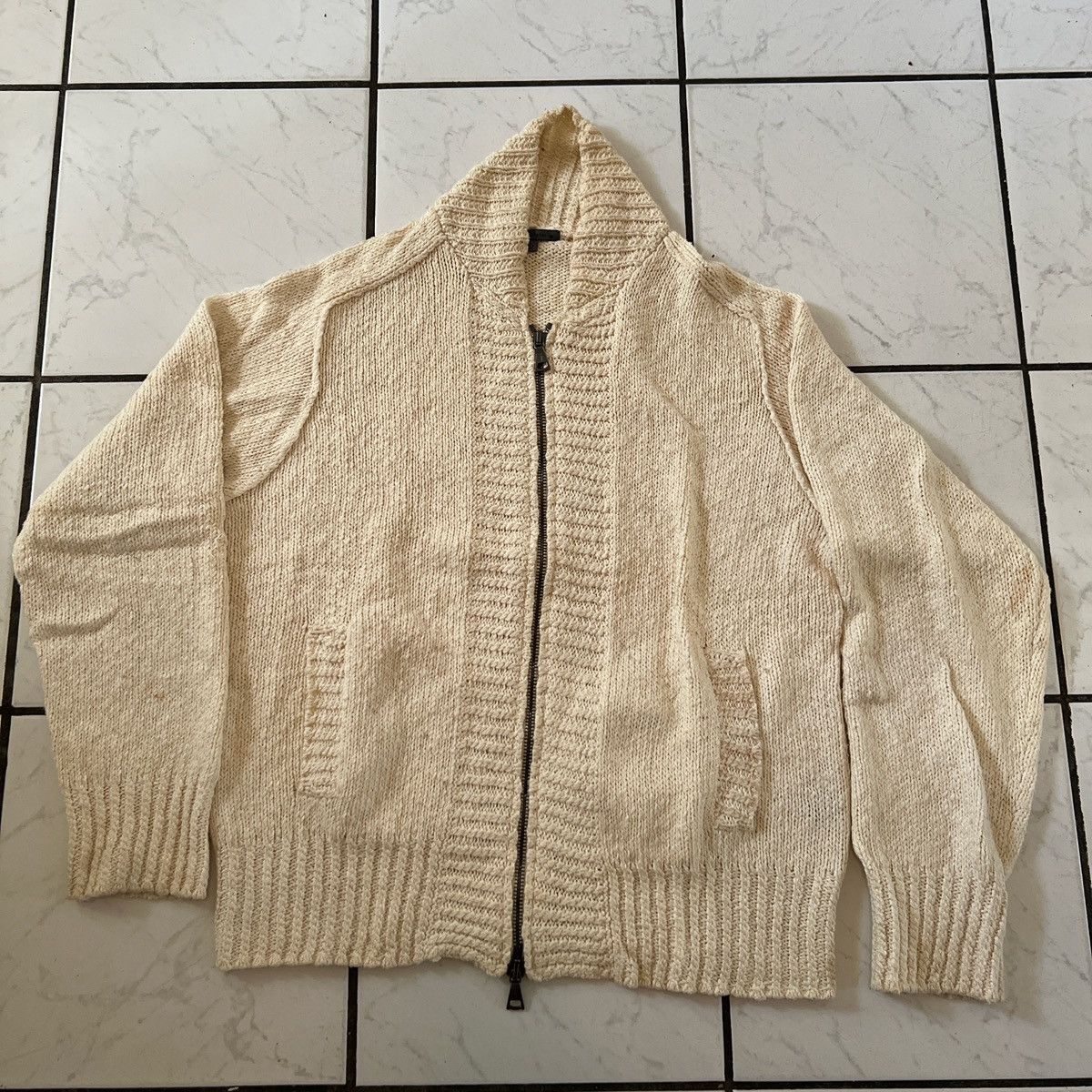 John Varvatos × Vintage Vintage John Varvatos Wool Cardigan Size US XL / EU 56 / 4 - 1 Thumbnail