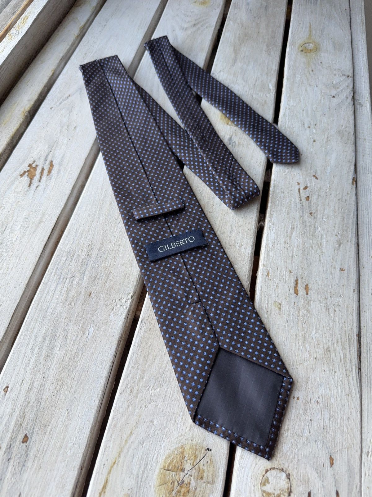 Other Gilberto Silk Tie Light Blue Micro Pattern Made in Italy Size ONE SIZE - 4 Thumbnail