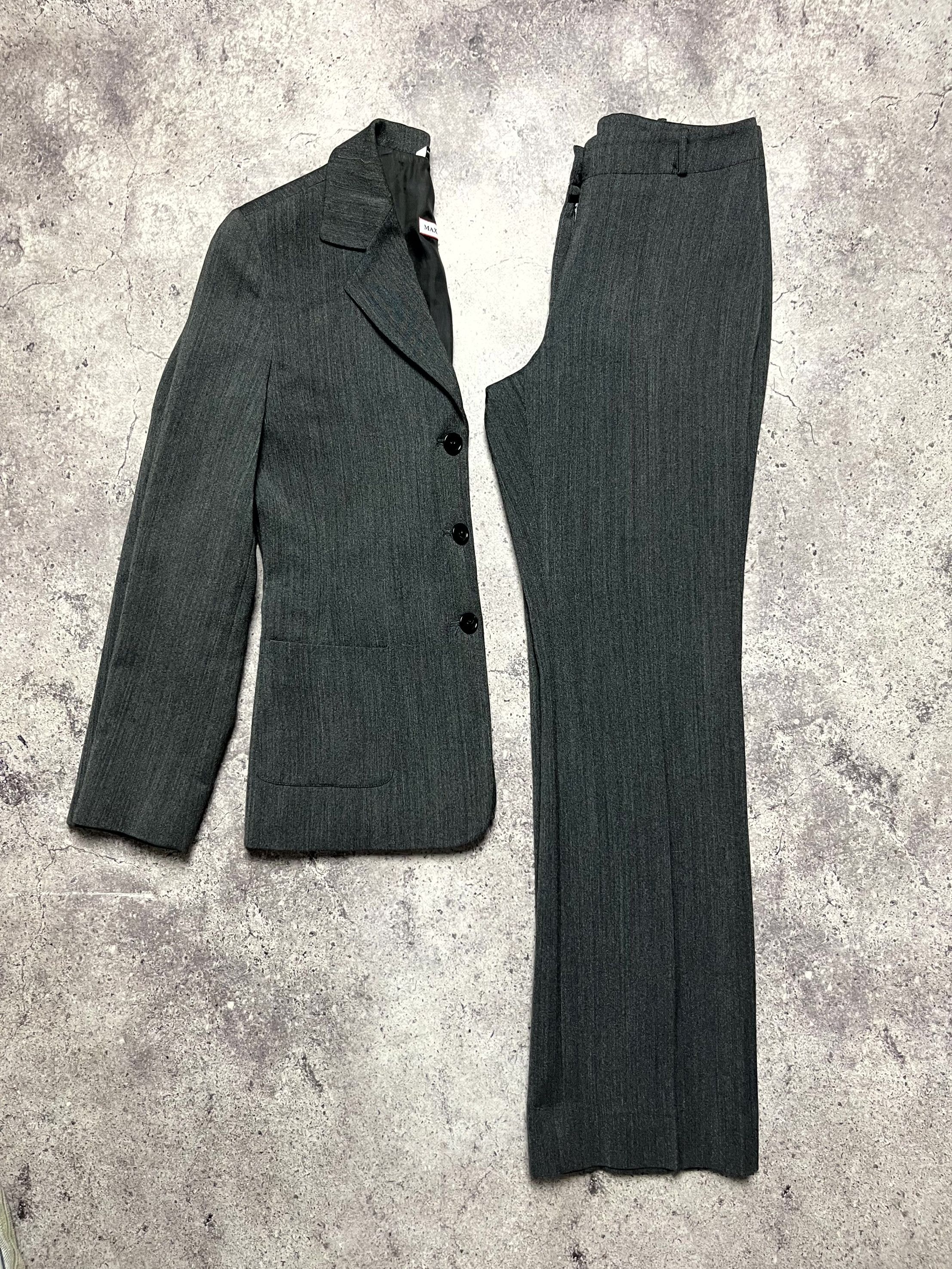 MAX&Co. Max Mara Gray Suit Blazer Pants Wool Blend IT38 US6 Size XS / US 0-2 / IT 36-38 - 1 Thumbnail