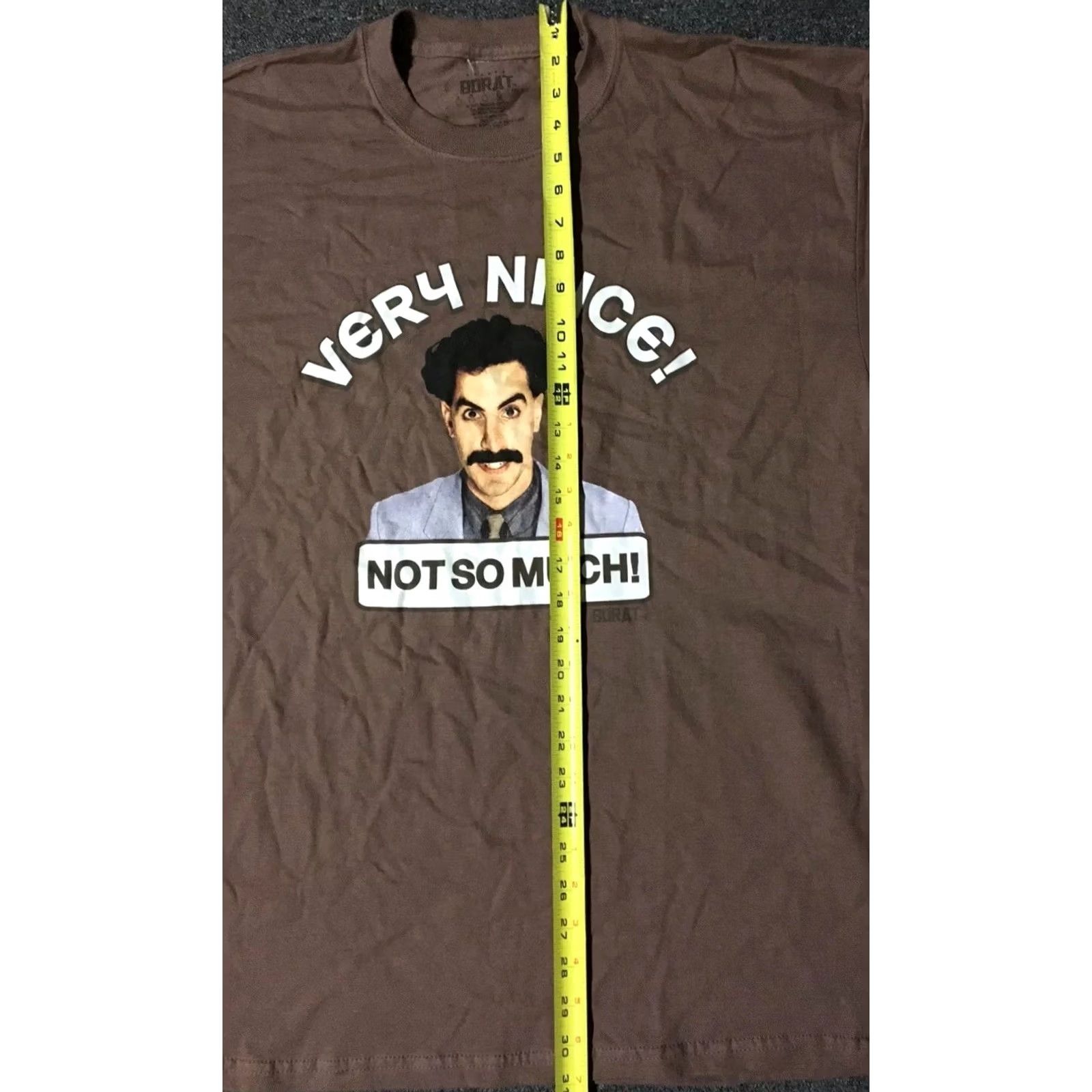 Vintage VINTAGE Borat Very Nice Movie Promo Shirt XL Men T-Shirt Brown Fun Movie 90s TV Show Retro Humor Clothing Mens Size US XL / EU 56 / 4 - 8 Thumbnail