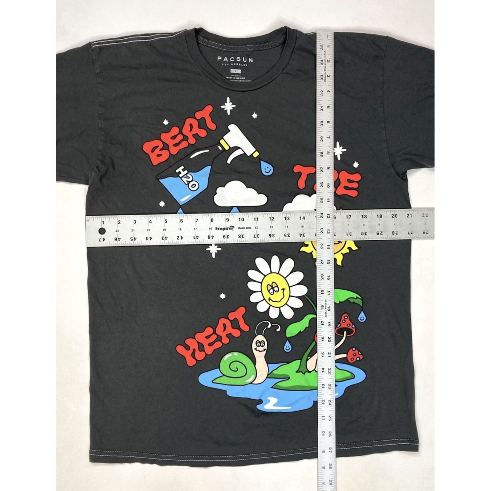 Pacsun Pacsun Graphic Print T-Shirt Men Large Gray Flower Sun Mushroom Crew Neck Short Sleeve PacSun Logo All Seasons Size US L / EU 52-54 / 3 - 5 Thumbnail