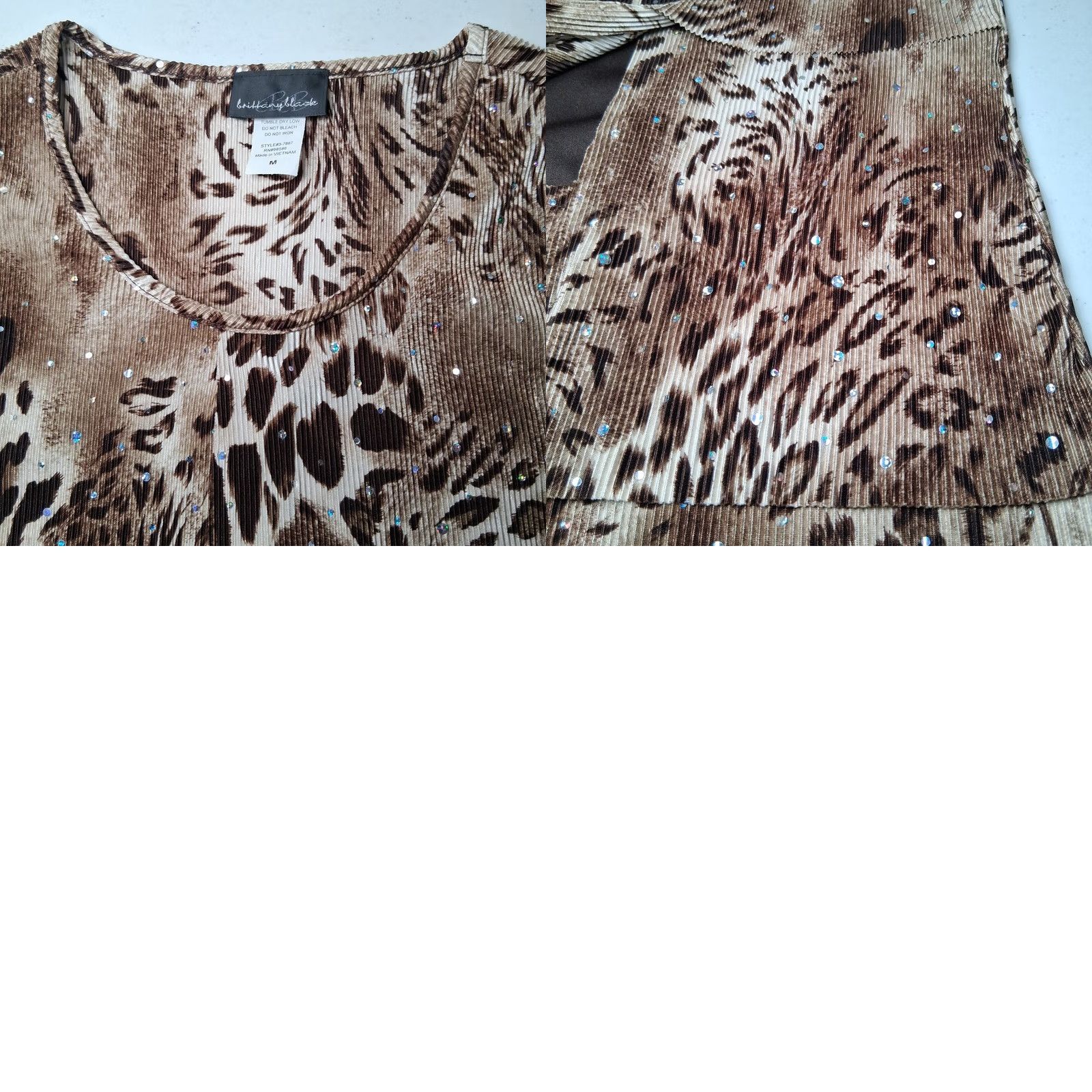 Vintage VINTAGE Brittany Black Shirt M Cat Print Sleeveless Ribbed Mirrored Flutter Size M / US 6-8 / IT 42-44 - 11 Thumbnail