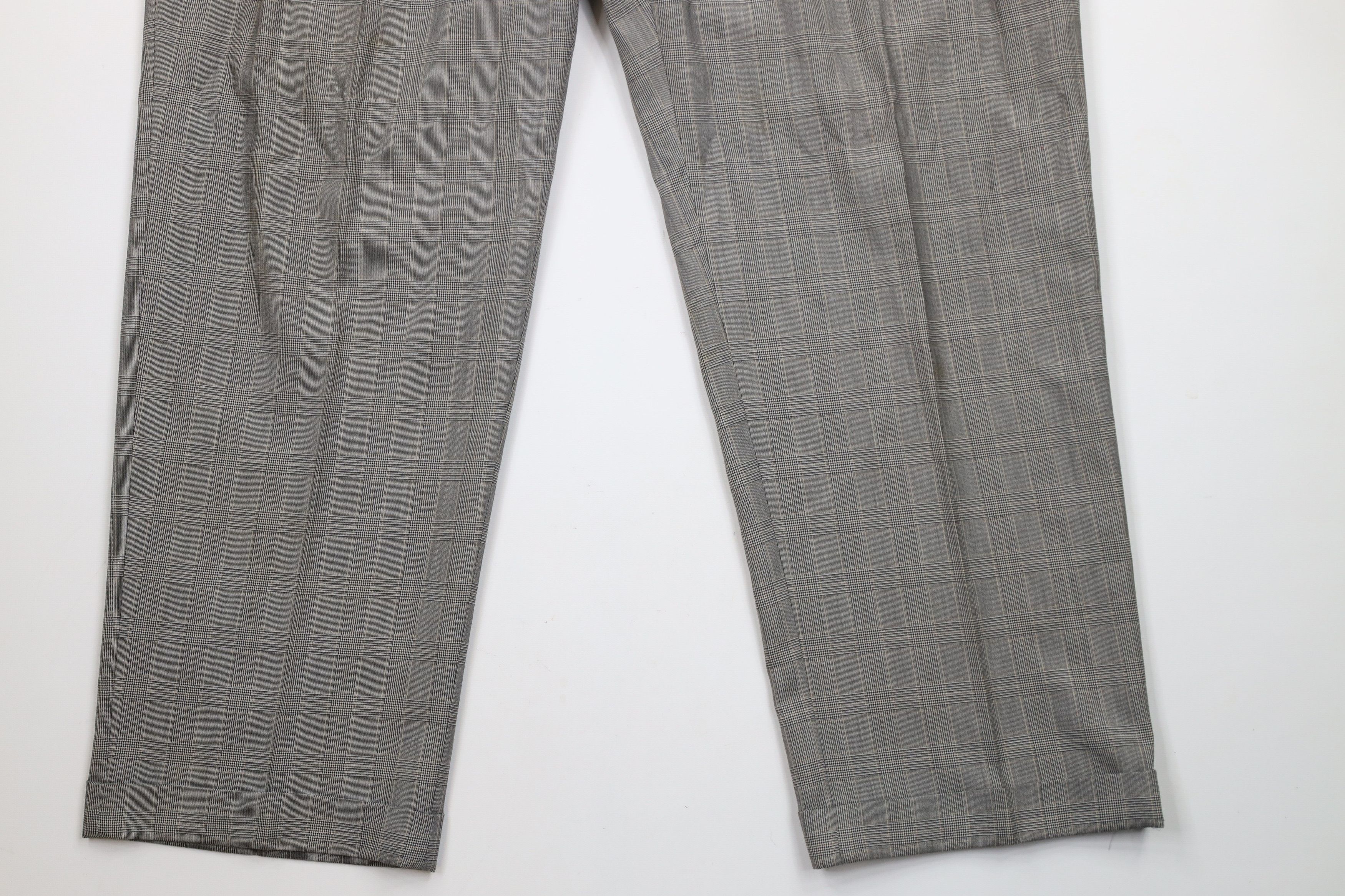 Ralph Lauren Vintage 90s Ralph Lauren Houndstooth Cuffed Wide Leg Pants Size US 42 / EU 58 - 4 Thumbnail