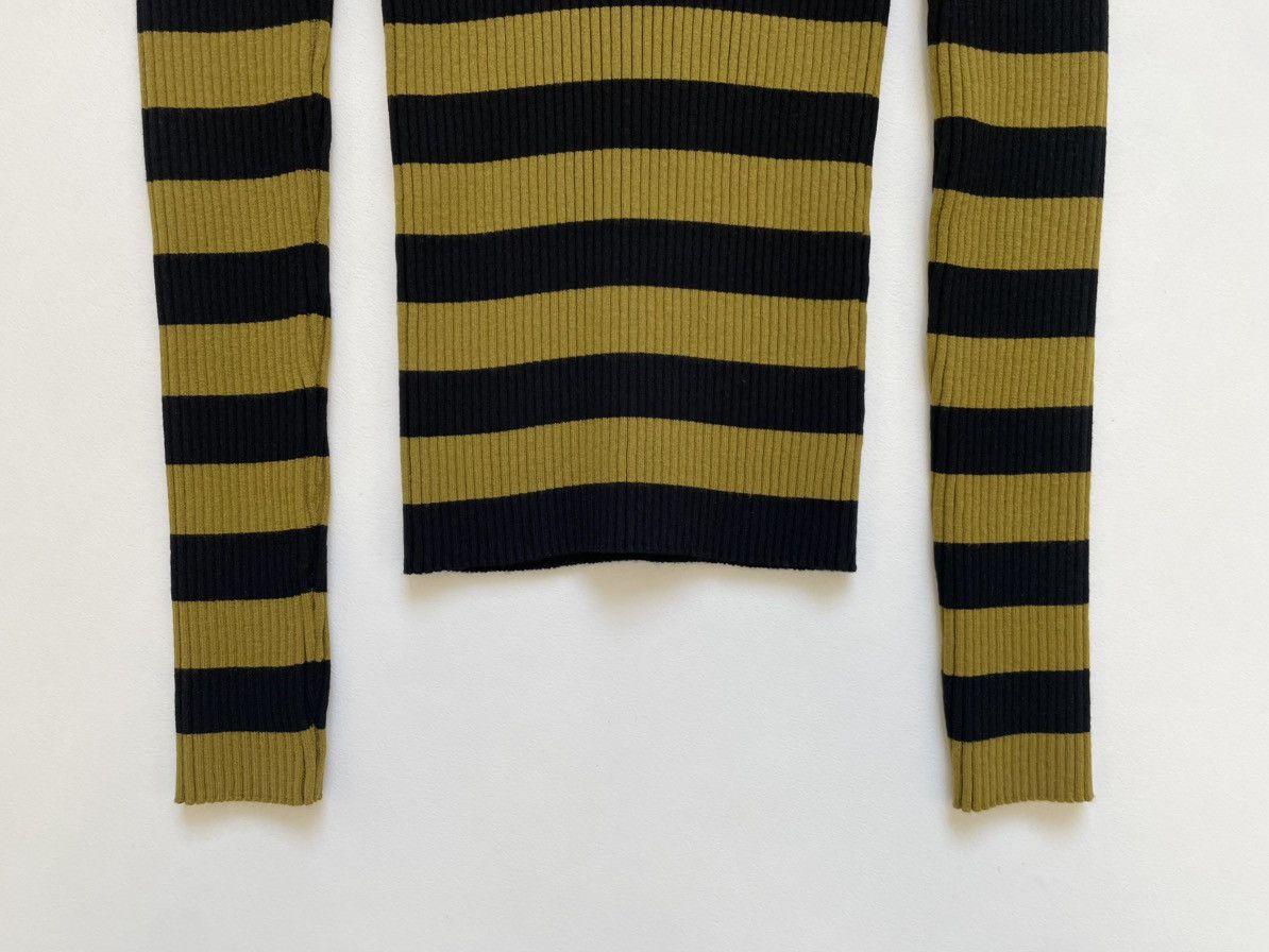 Dries Van Noten Olive/Black Striped Ribbed Knit Sweater Size S / US 4 / IT 40 - 5 Thumbnail