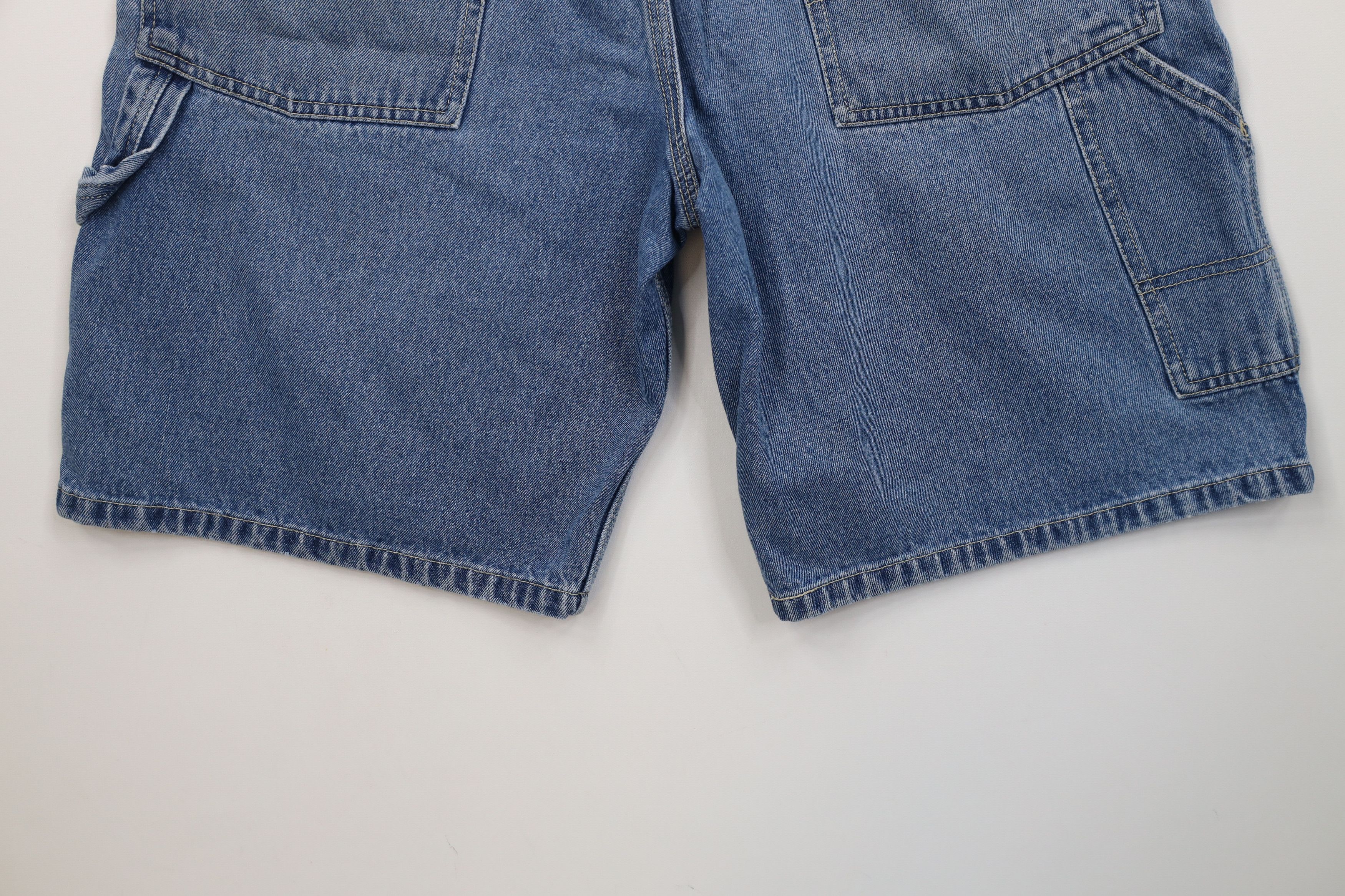 Levi's Vintage Y2K 2002 Dungaree Denim Jean Shorts Jorts Blue Size US 31 - 14 Thumbnail