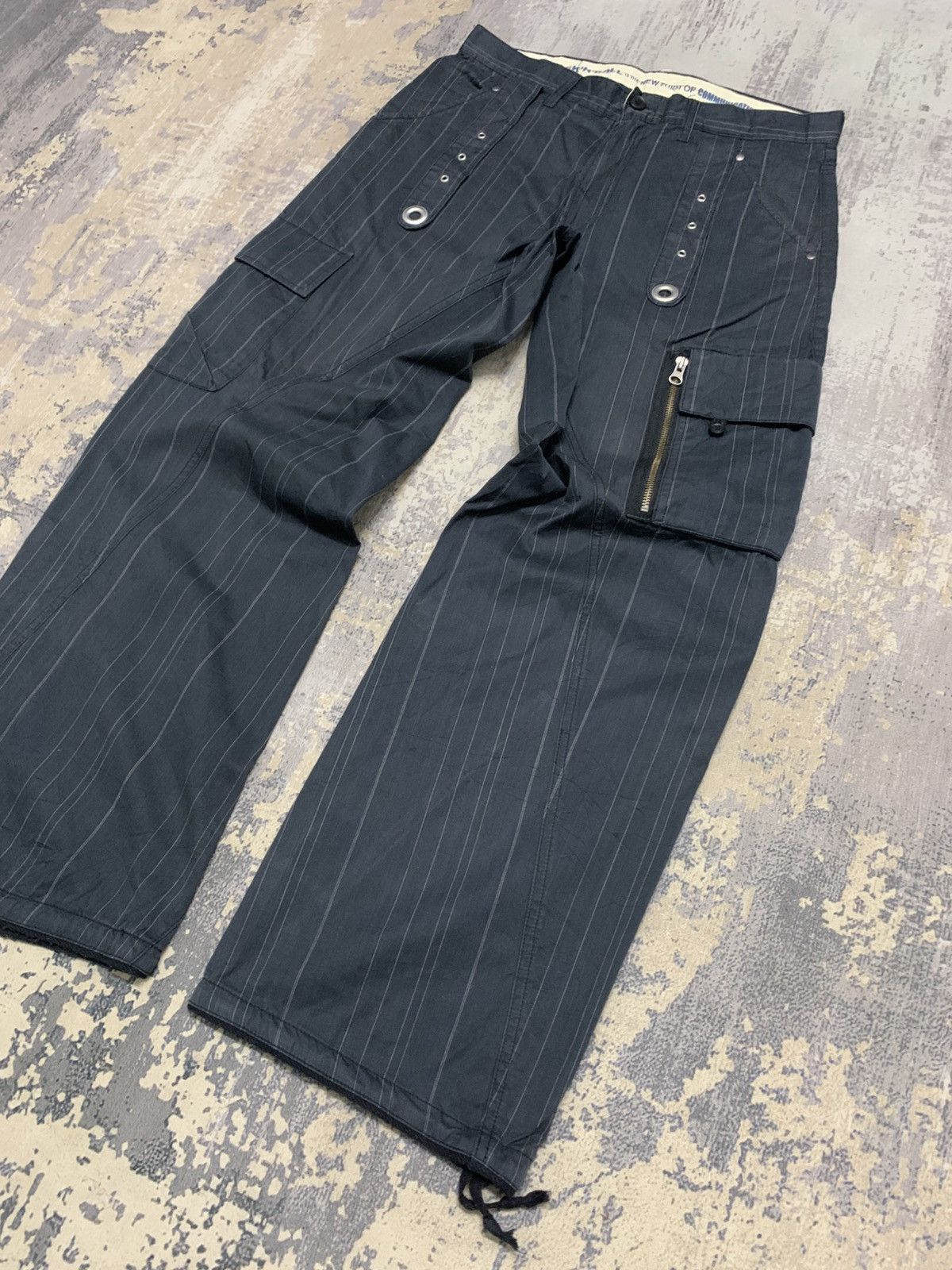 PPFM Archival PPFM Pinstripe Baggy Parachute Cargo Pants Grommet Size US 32 / EU 48 - 5 Thumbnail