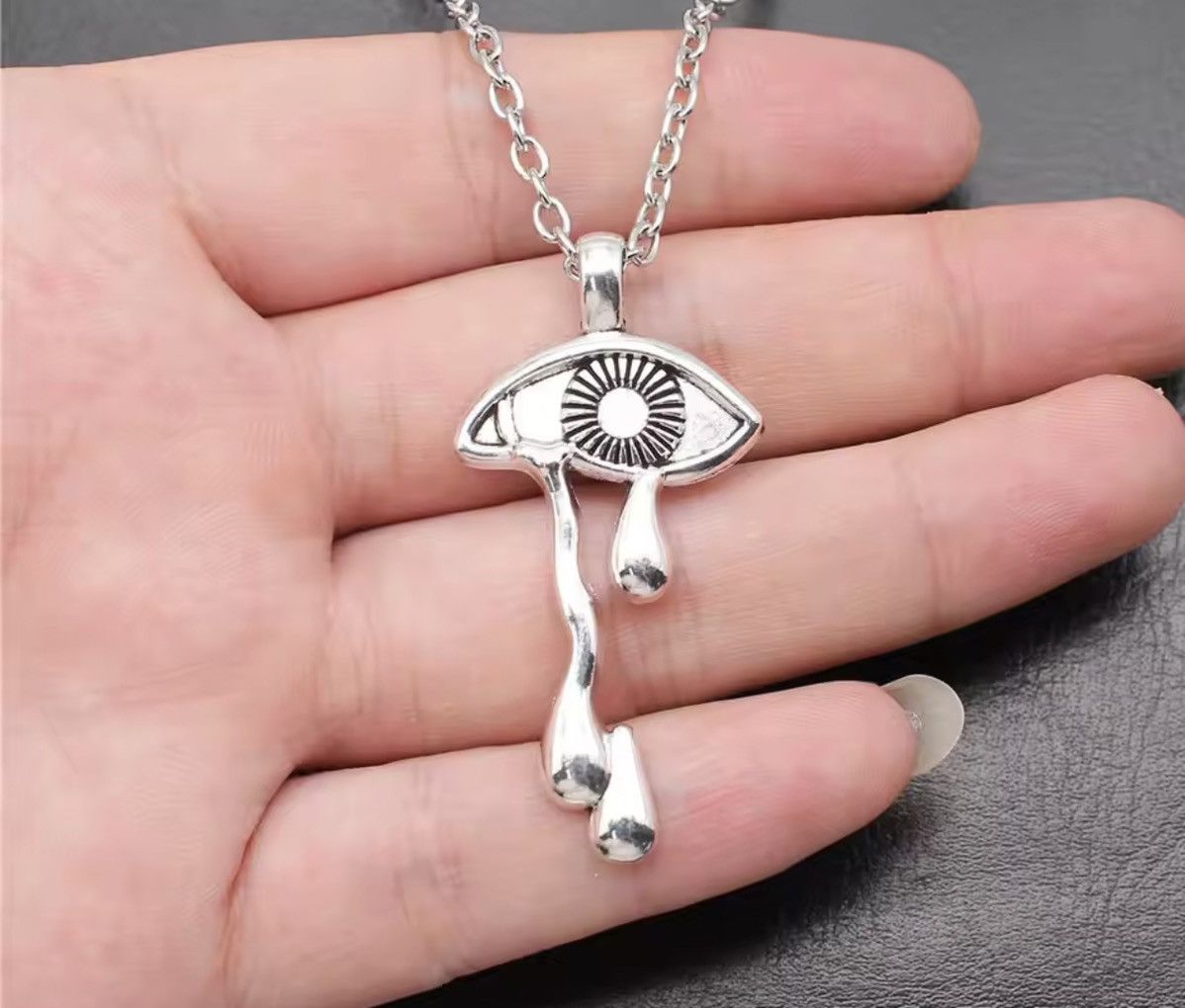 Jewelry Eye Ball Cry + 45 cm Chain Grunge Punk Art Psychedelic🔥🔥🔥 Size ONE SIZE - 1 Thumbnail