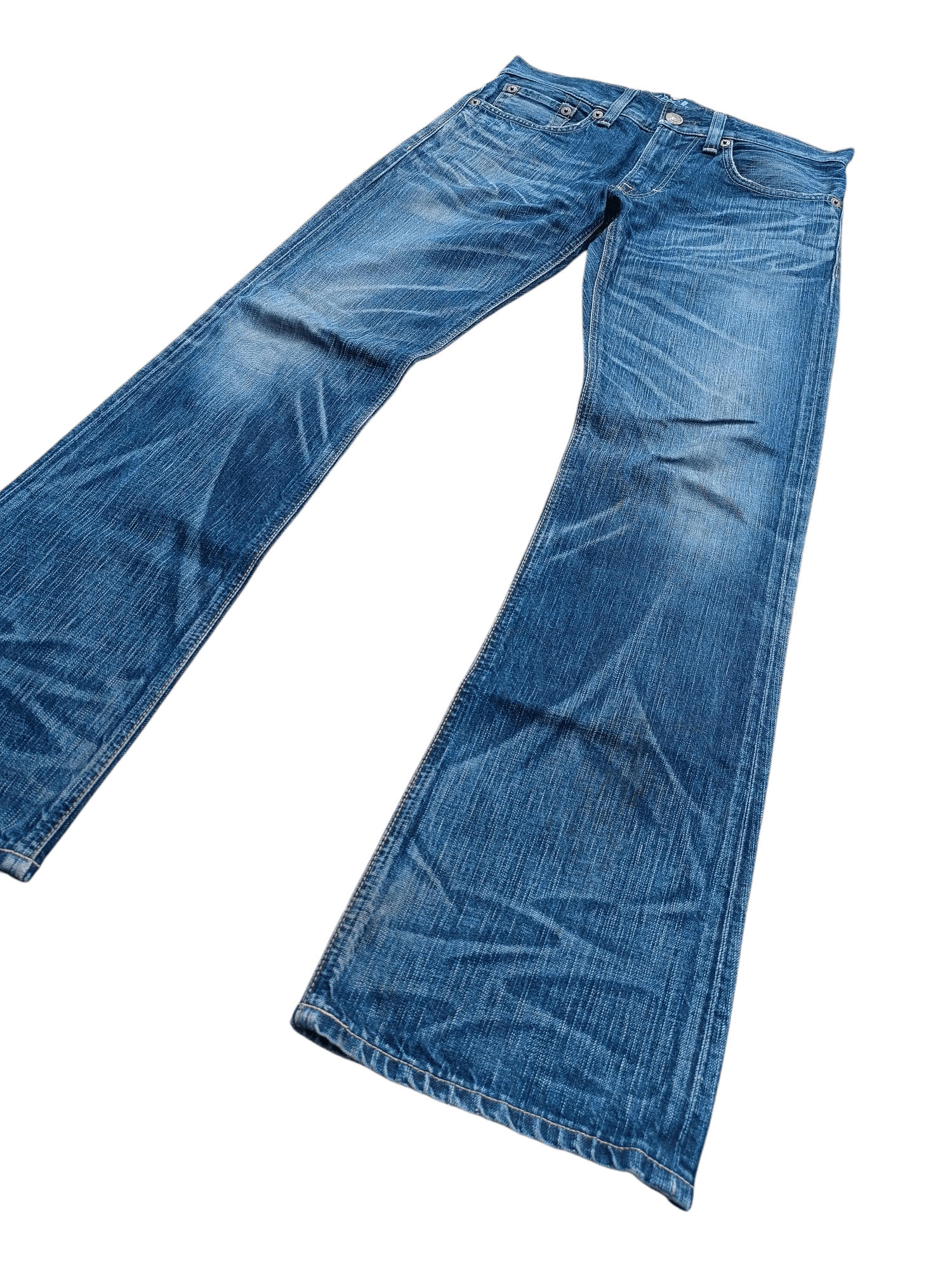 Edwin FLARED 90s Edwin 503 Flare BlueTrip Whiskers Faded Jeans Size US 32 / EU 48 - 1 Thumbnail