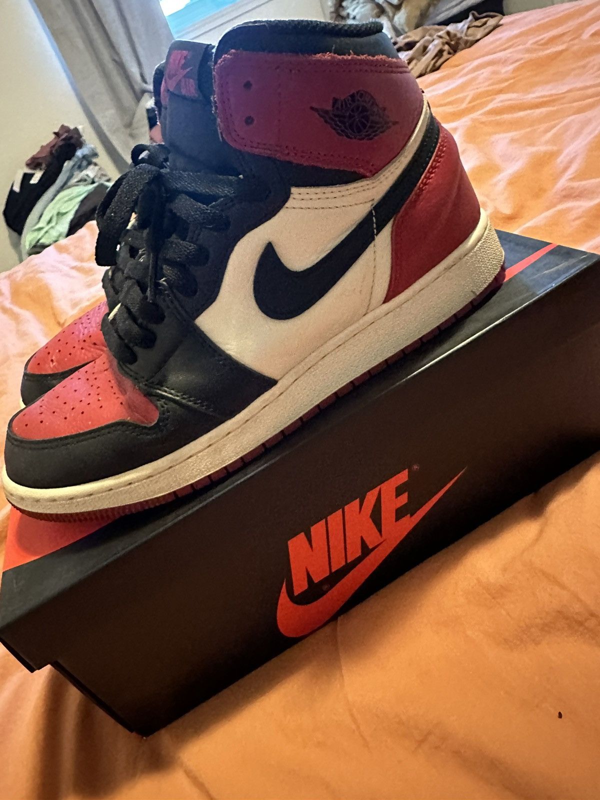 Nike × Vintage Air Jordan 1 Bred Toe Size US 7 / EU 40 - 4 Thumbnail