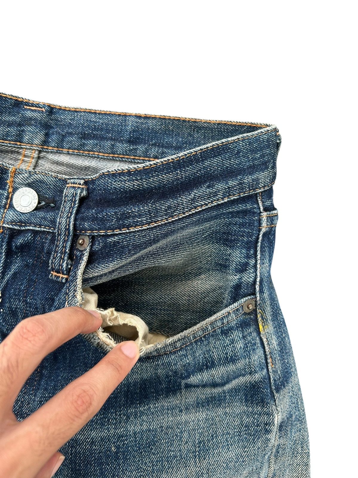 Kapital Thrashed Vintage Denime Selvedge Denim Jeans Size US 30 / EU 46 - 9 Thumbnail