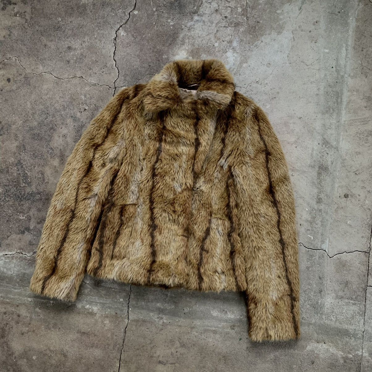 If Six Was Nine Vintage 00s Y2K Faux Fur Cropped Jacket japanese Size S / US 4 / IT 40 - 4 Thumbnail