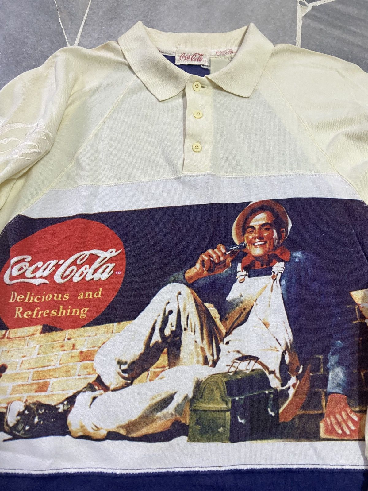 Coca Cola Vintage Coca-cola Rugby Polo T-shirt Size US L / EU 52-54 / 3 - 7 Thumbnail