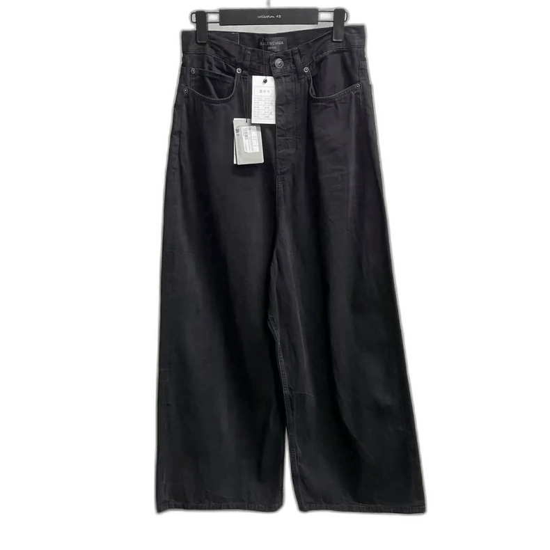 Balenciaga Black Wide Leg Denim Pants by Balenciaga-2505 Size 23" - 1 Thumbnail