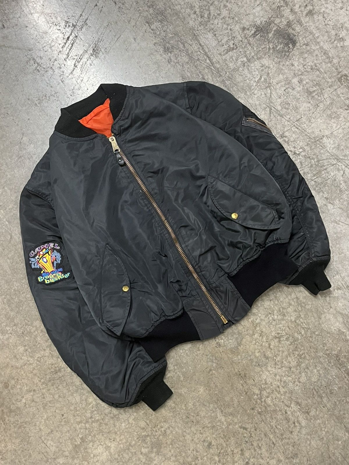 Vintage Vintage MA1 Flight Bomber Jacket camel patch grunge opium Size US L / EU 52-54 / 3 - 1 Thumbnail