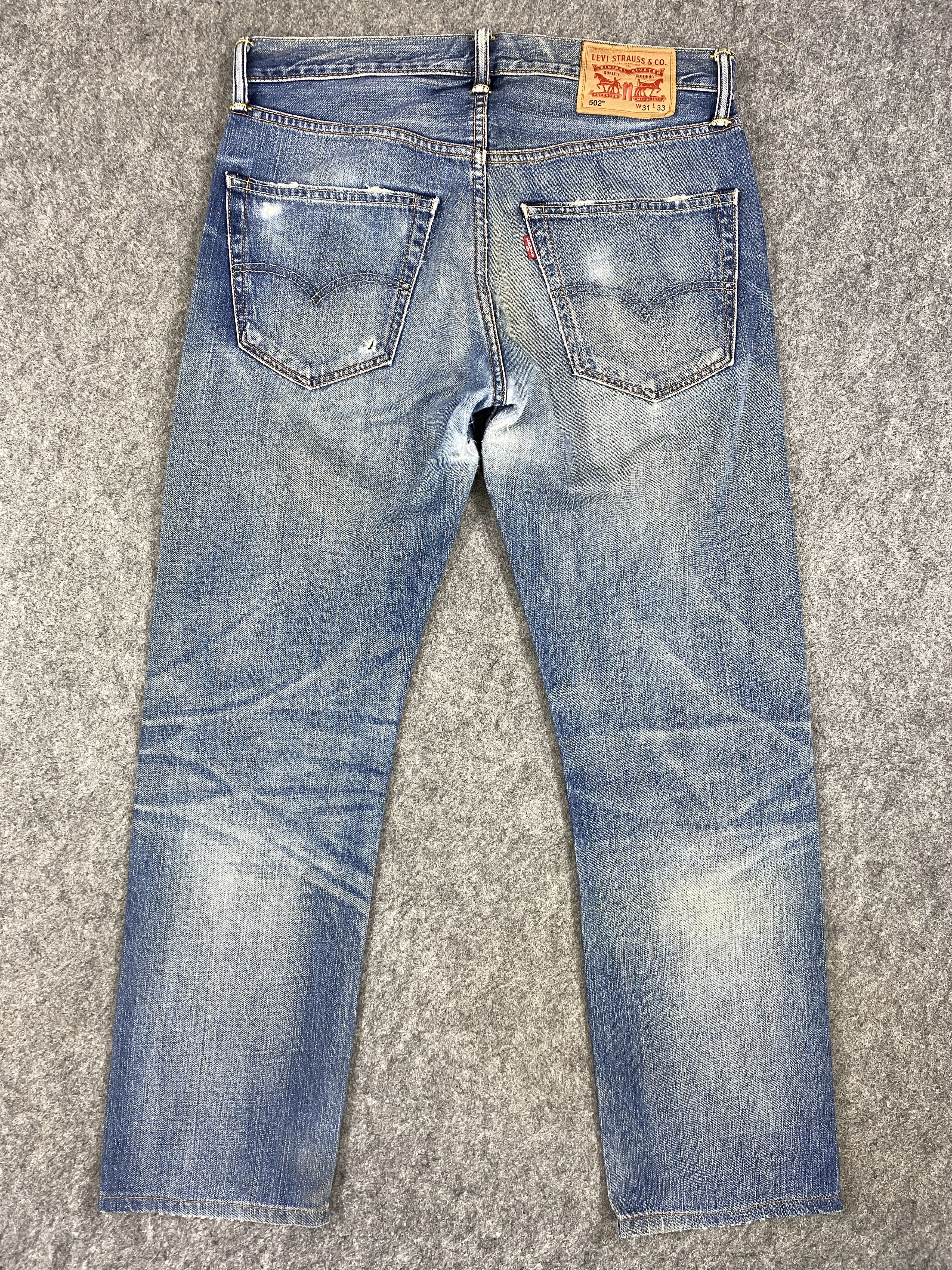 Levi's Distressed Blue Levi's 502 Jeans 33x30 Denim JN1493 Size US 33 - 2 Thumbnail