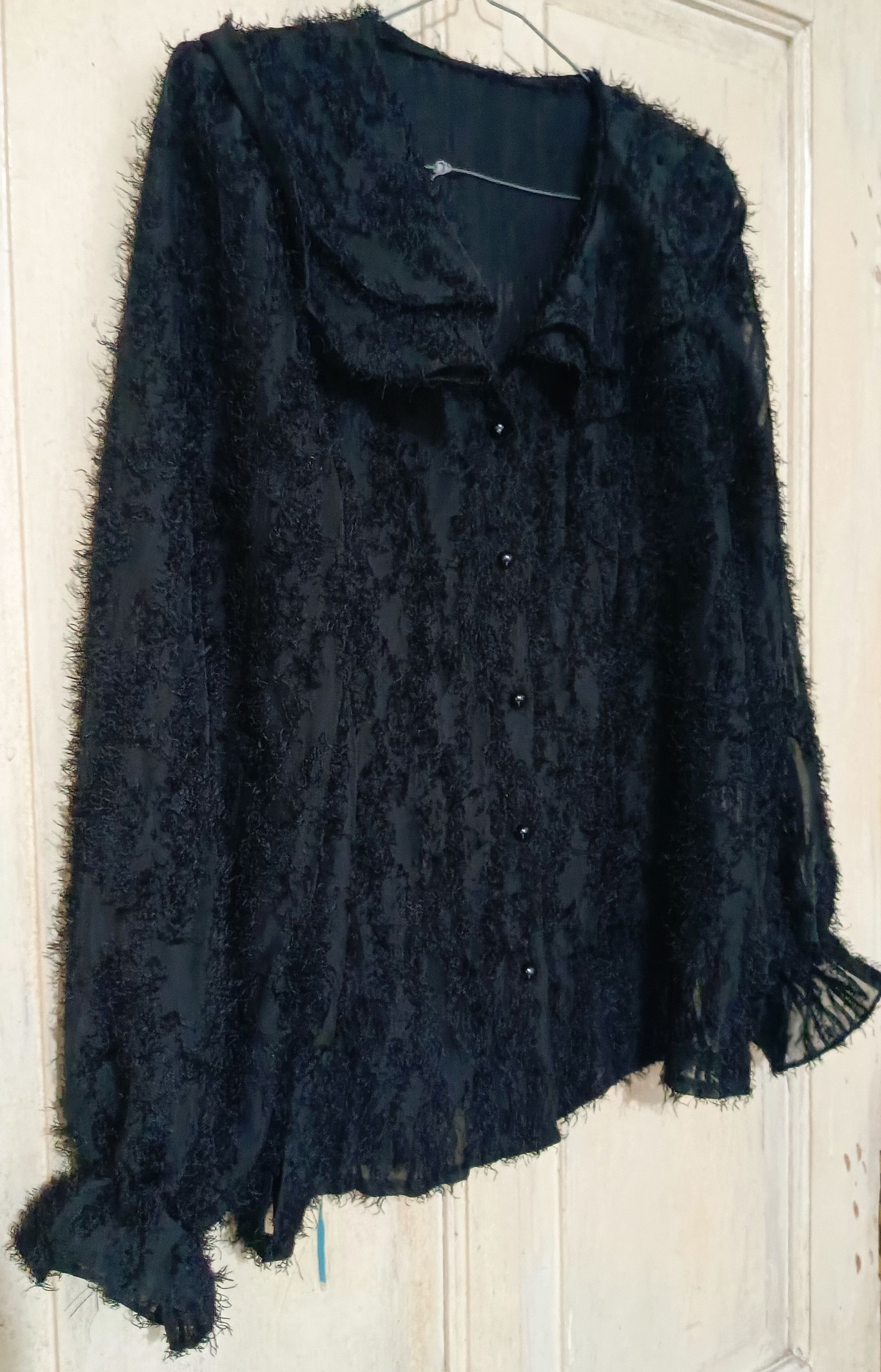 If Six Was Nine Vintage Japan Love Holic Grunge Fur Lace Button Up Shirt Size M / US 6-8 / IT 42-44 - 2 Thumbnail