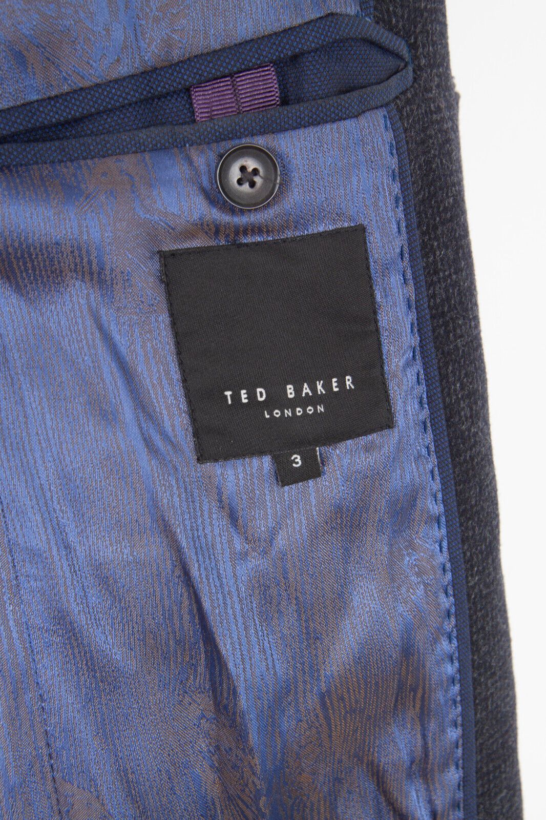 Ted Baker Ted Baker Men's Wexford Black Dark Gray Wool Coat Peacoat Size US M / EU 48-50 / 2 - 10 Thumbnail