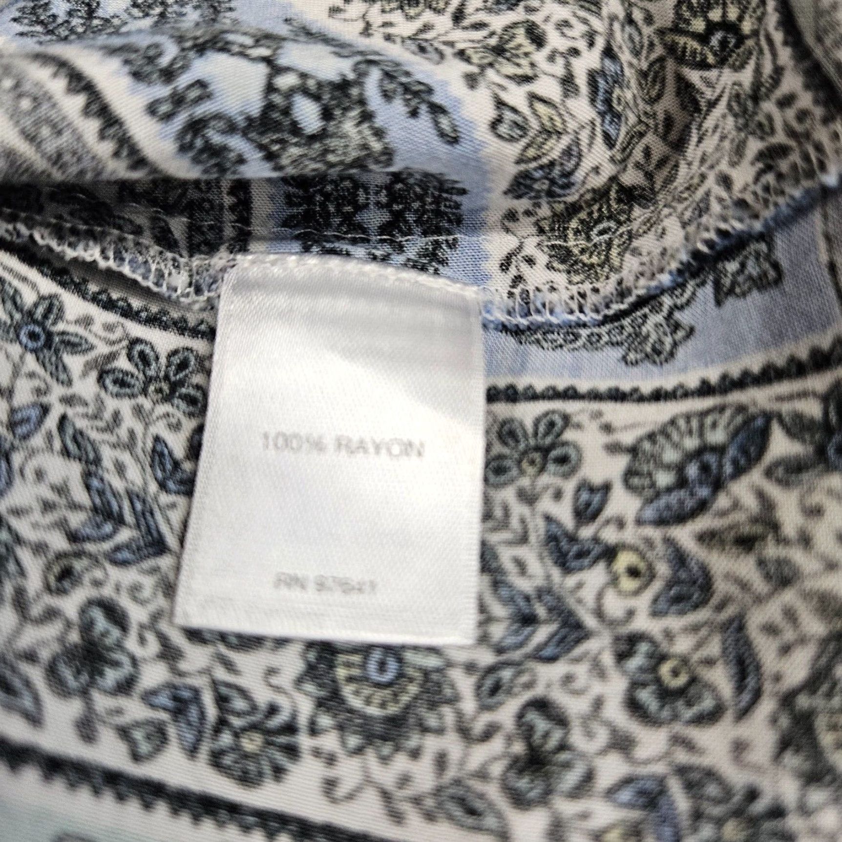 J. Jill J Jill Womens Blouse Top Sleeveless Printed Floral Paisley Rayon Blue Green Medium - M Womens Shirts Women Body Illustrated Size M / US 6-8 / IT 42-44 - 4 Thumbnail