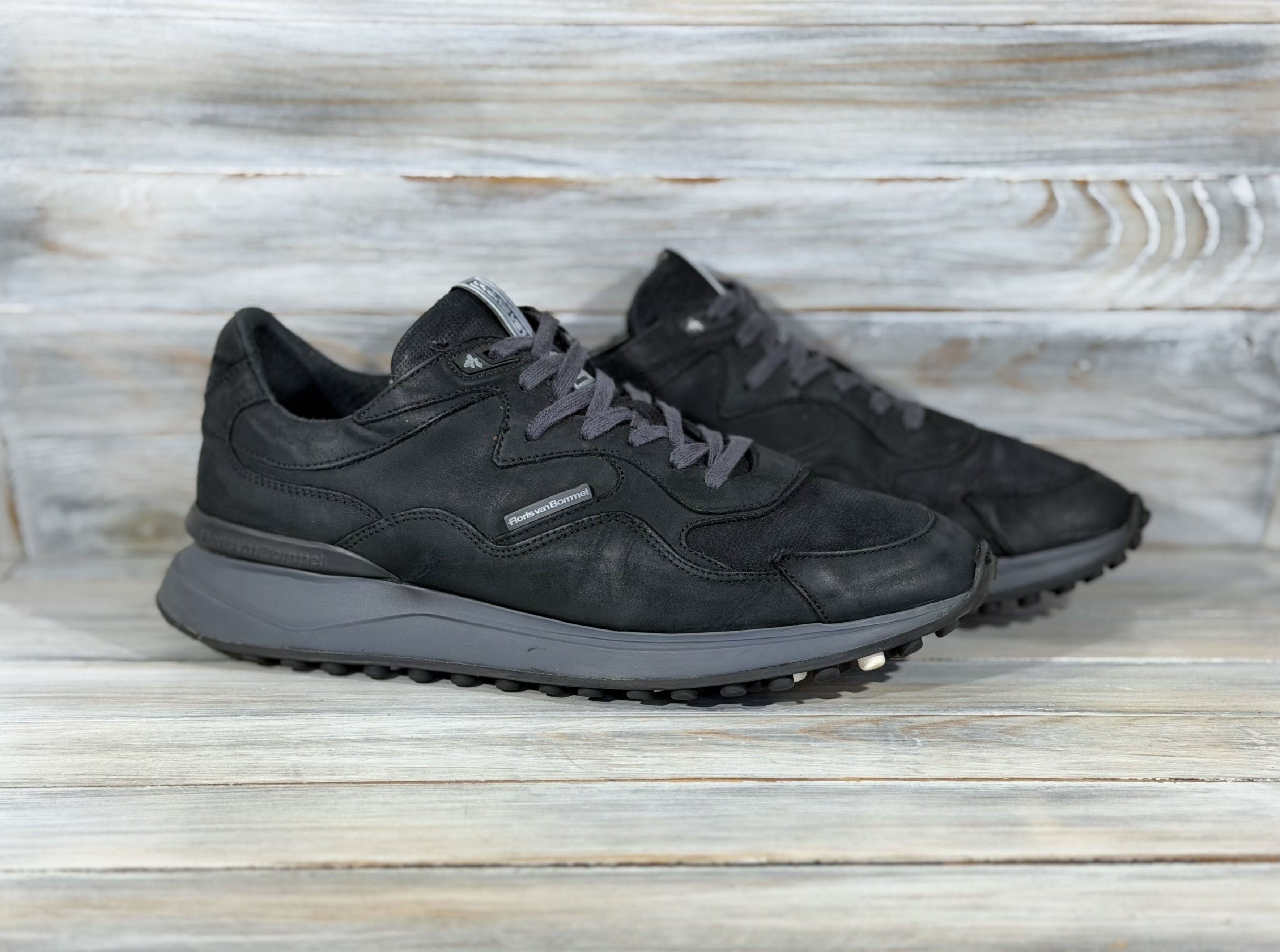 Floris van Bommel FLORIS VAN BOMMEL Noppi Black Leather Sneakers Luxury Size US 10.5 / EU 43-44 - 14 Thumbnail
