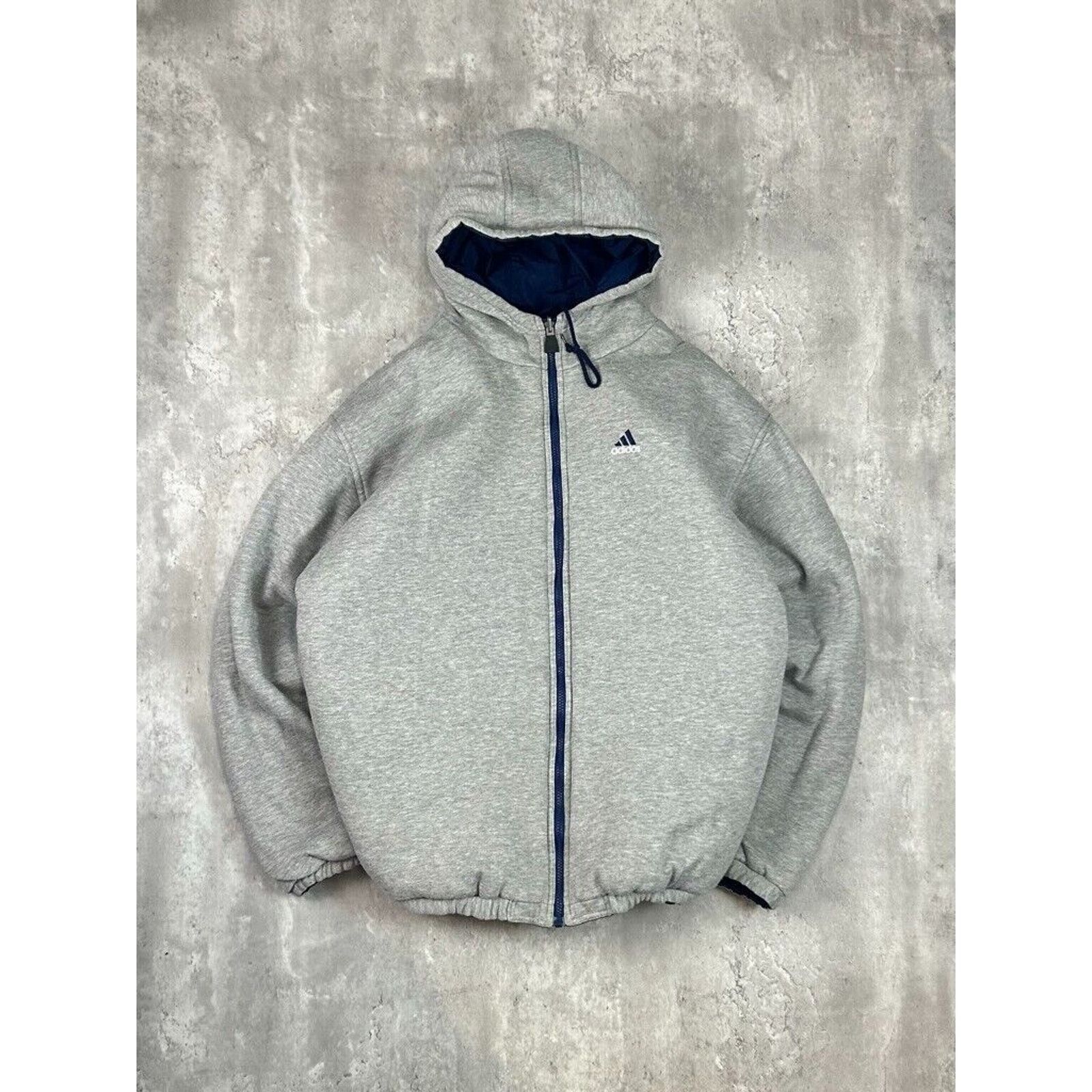 【リバーシブル】vintage reversible jacket 90s Adidas Reversible Jacket Green Blue Zip Up Hooded Puffer