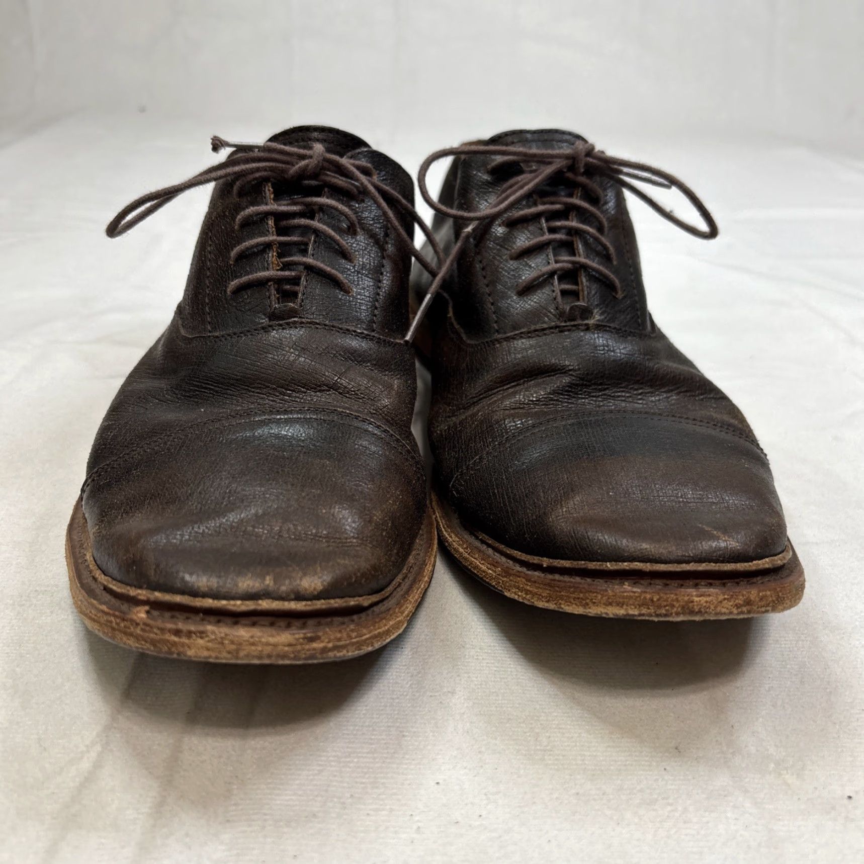 Frye Frye Paul Bal Men's Dress Oxford Cap Toe Shoes Brown Leather 12D Size 12D Mens Shoes Size 12 Brown Leather Oxford Cap Toe Frye Paul Bal Size ONE SIZE - 2 Thumbnail