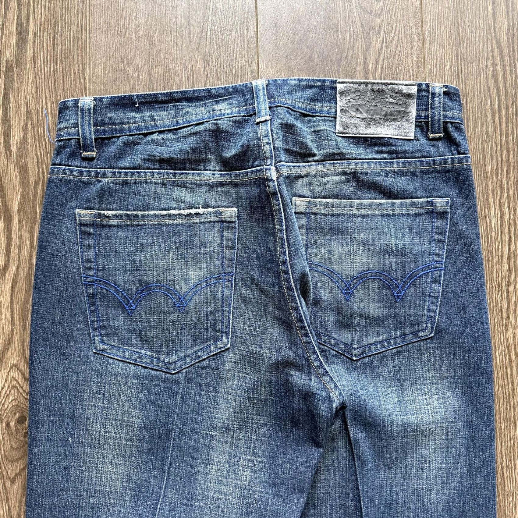 Denime Koman Jeans Mens 36x32 Baggy Grunge Y2K Blue Medium Wash Denim Straight Relaxed Fit Pants Size US 36 / EU 52 - 4 Thumbnail
