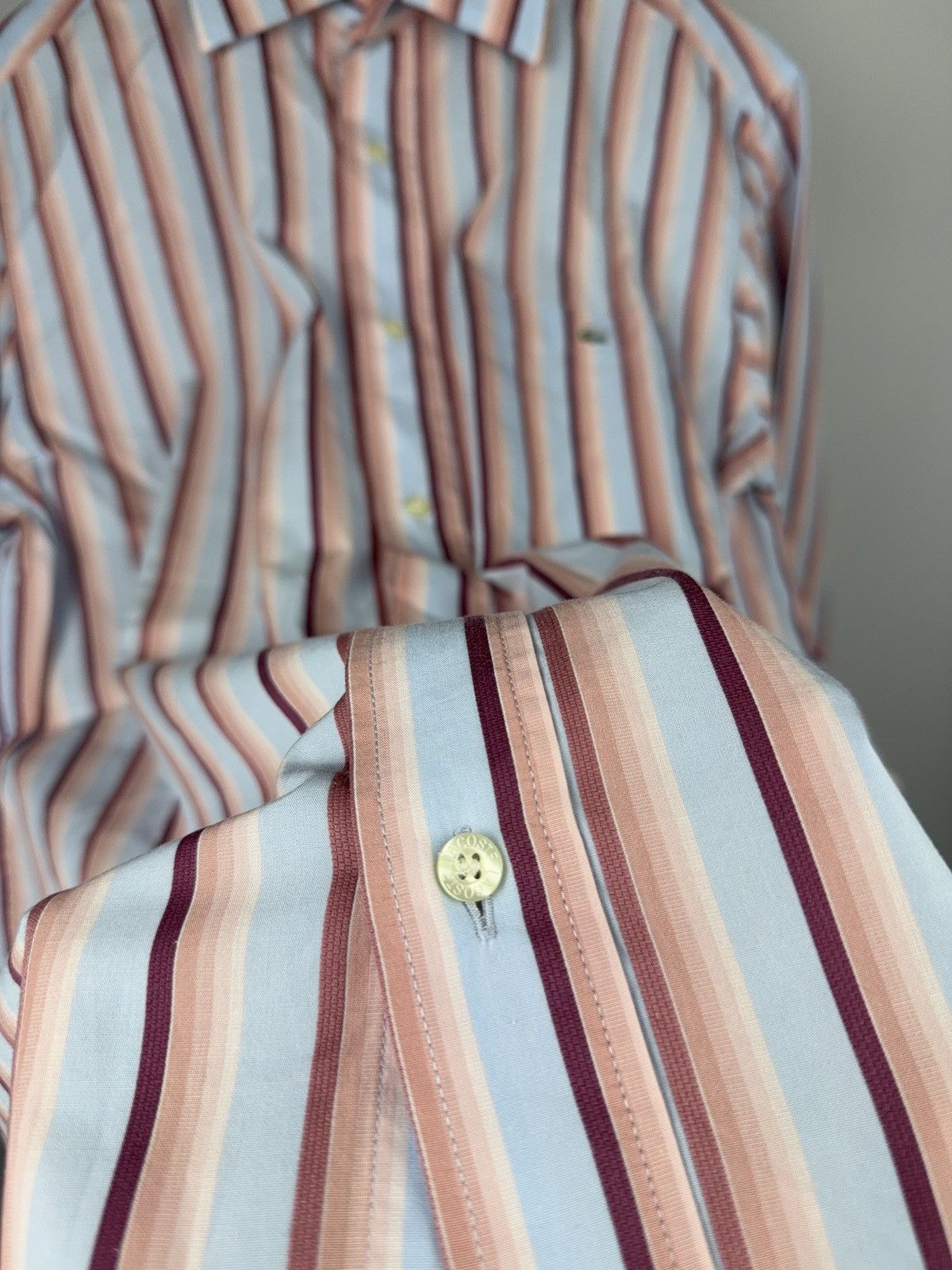 Lacoste 90s Lacoste Striped Button Up Shirt 39 M Blue Pink Vintage Size US M / EU 48-50 / 2 - 7 Thumbnail