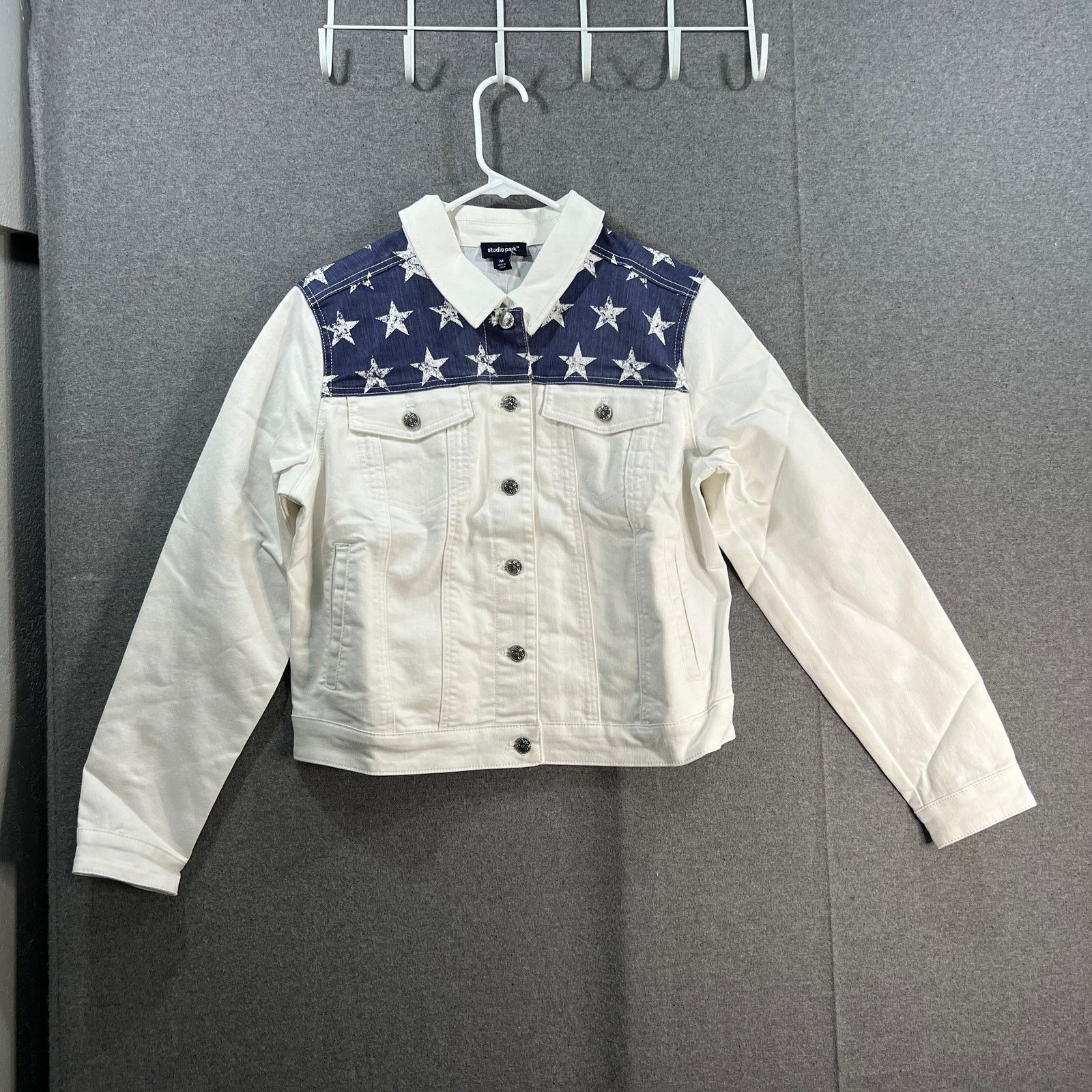 Other Studio Park x Kerstin Lindquist White Denim Jacket Size M / US 6-8 / IT 42-44 - 1 Thumbnail