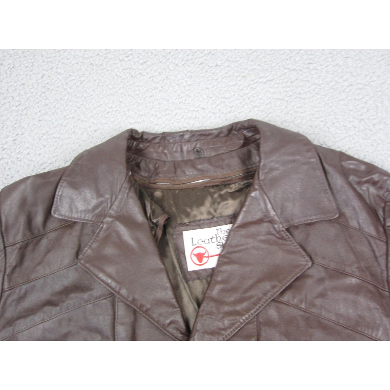 Sears VINTAGE Sears Jacket Mens 46 X-Tall Brown Plaid Leather Trench Coat 70s Size US S / EU 44-46 / 1 - 2 Thumbnail