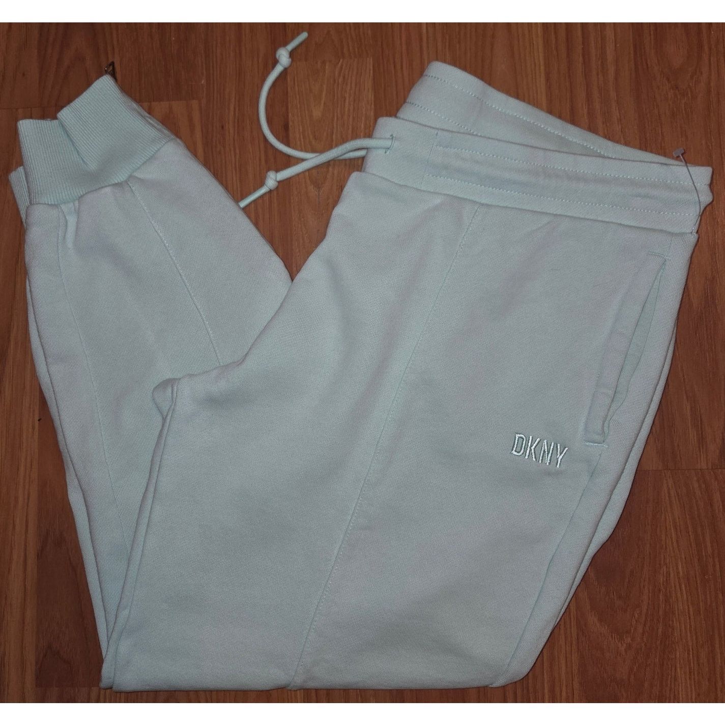 DKNY DKNY SPORT Women's Soft Teal Capri Sweatpants - L Size 35" - 4 Thumbnail